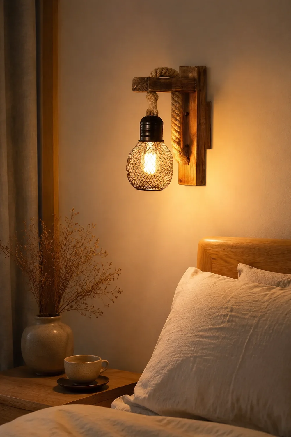 Wandleuchte Persönlichkeit Massivholz Retro alte Lampe Wohnzimmer Gang Balkon Korridor dekorative Wandleuchte - Lumpaz