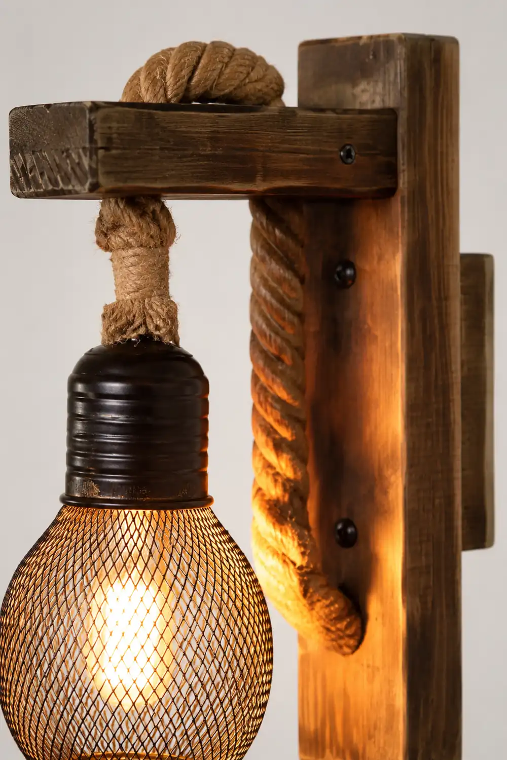 Wandleuchte Persönlichkeit Massivholz Retro alte Lampe Wohnzimmer Gang Balkon Korridor dekorative Wandleuchte - Lumpaz