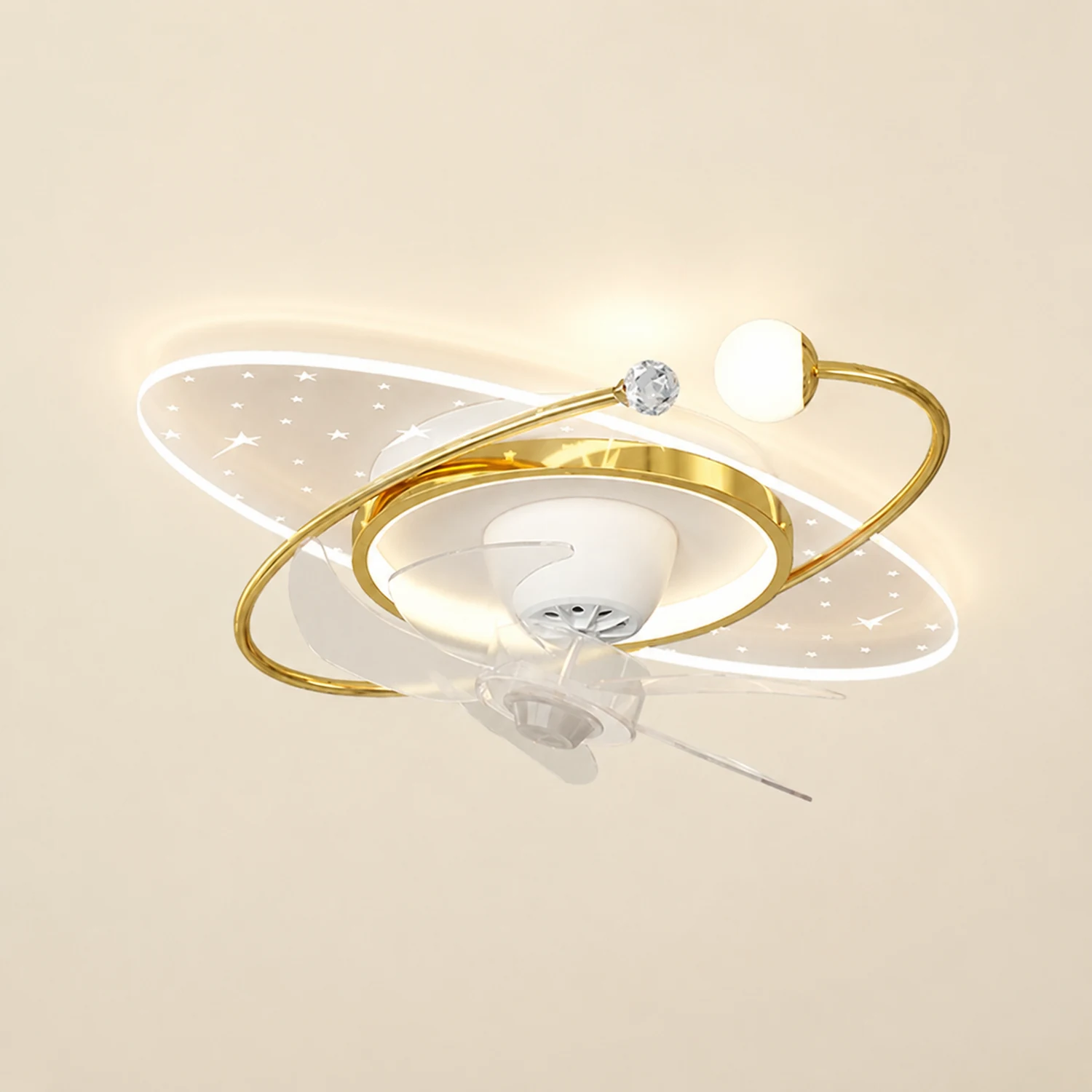 Madina Sternenklar Deckenventilator mit Beleuchtung, 4 Stile, ∅ 50CM/100CM - Lumpaz