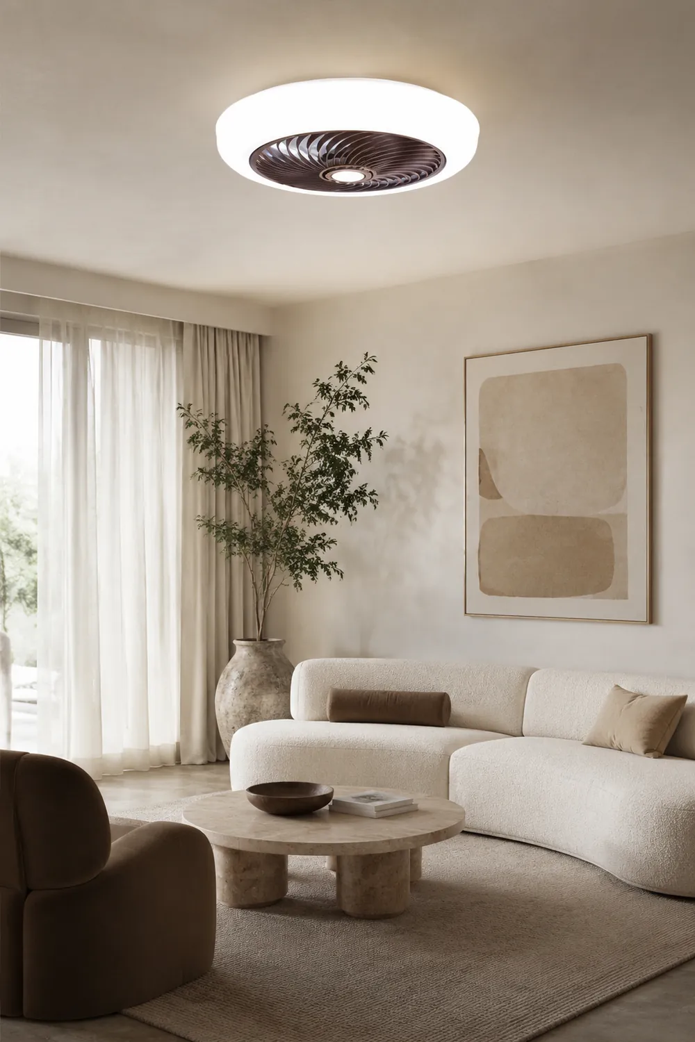Morandi Deckenventilator mit Beleuchtung, 5 Farben, ∅45/50CM - Lumpaz