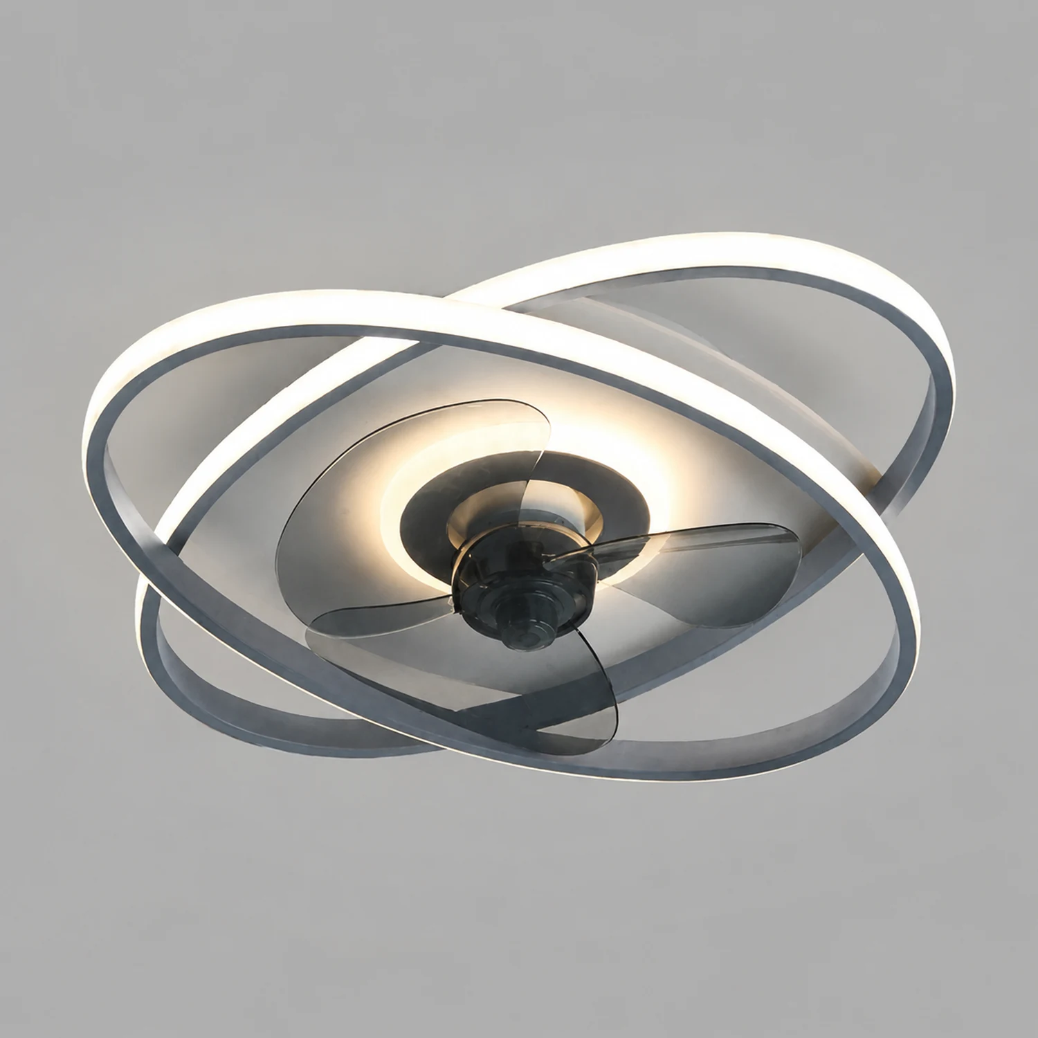 Arisha Deckenventilator mit Beleuchtung Doppel-Ring, 5 Farben, ∅50CM - Lumpaz