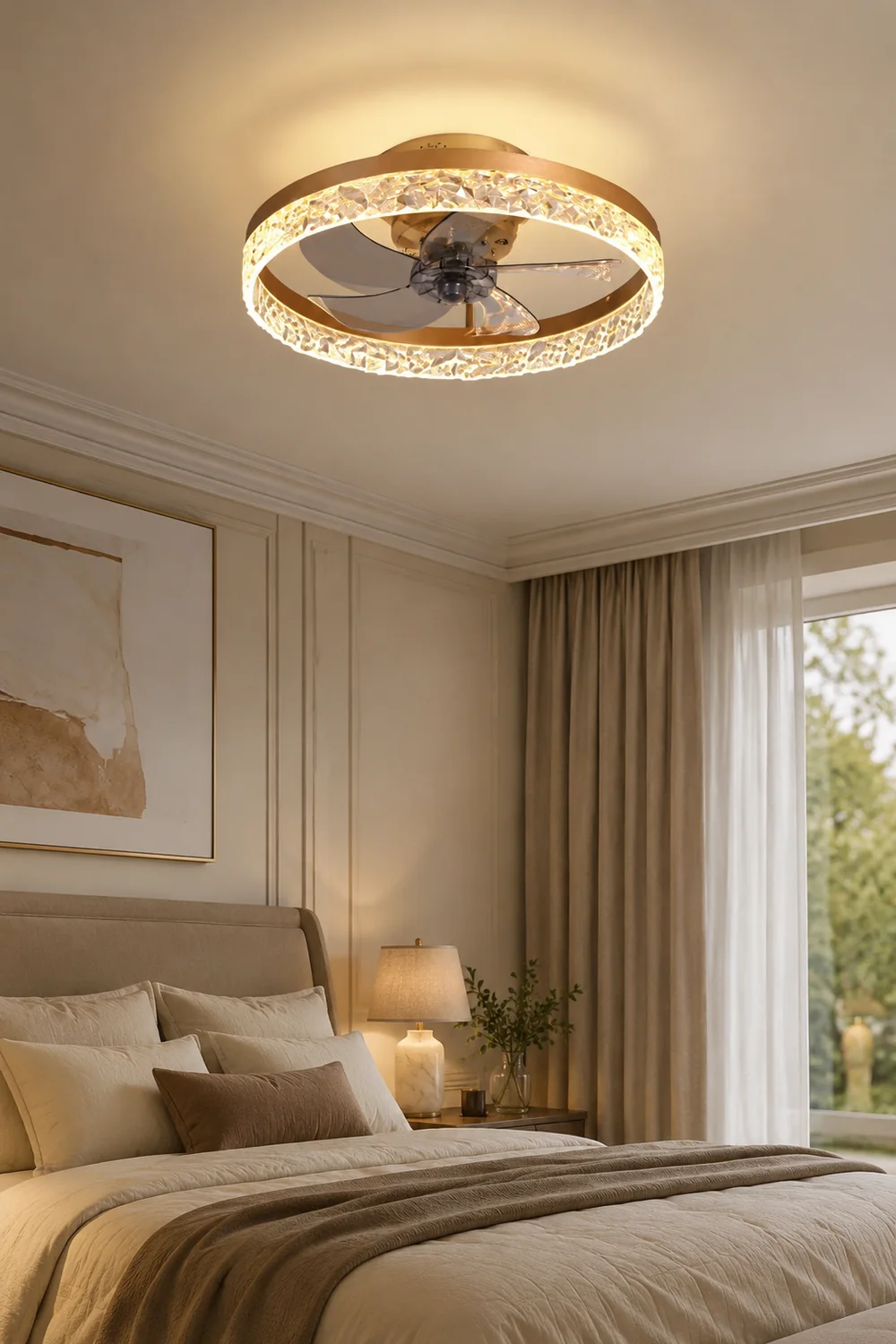 Kirsten Deckenventilator mit Beleuchtung, 4 Farben, ∅50CM - Lumpaz