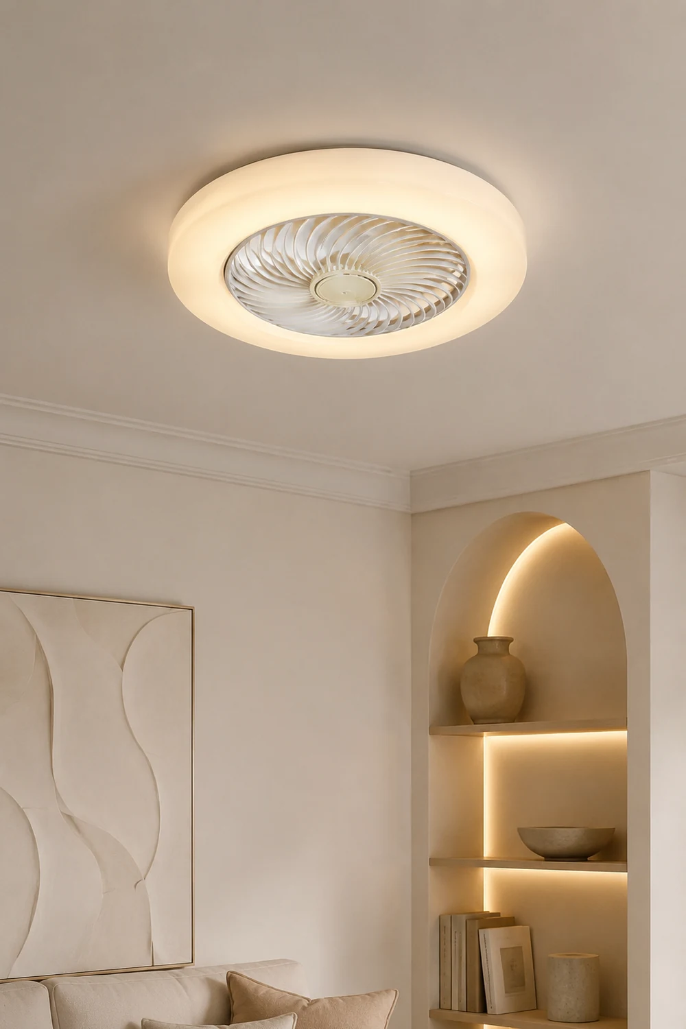 Quinn Deckenventilator mit Beleuchtung, 4 Farben, ∅45/52CM - Lumpaz