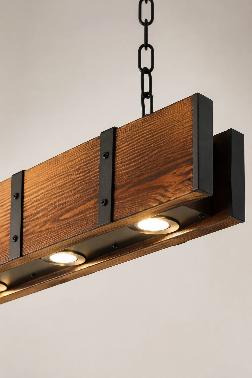 Alessio Pendelleuchte, Metall & Holz, L 100CM - Lumpaz