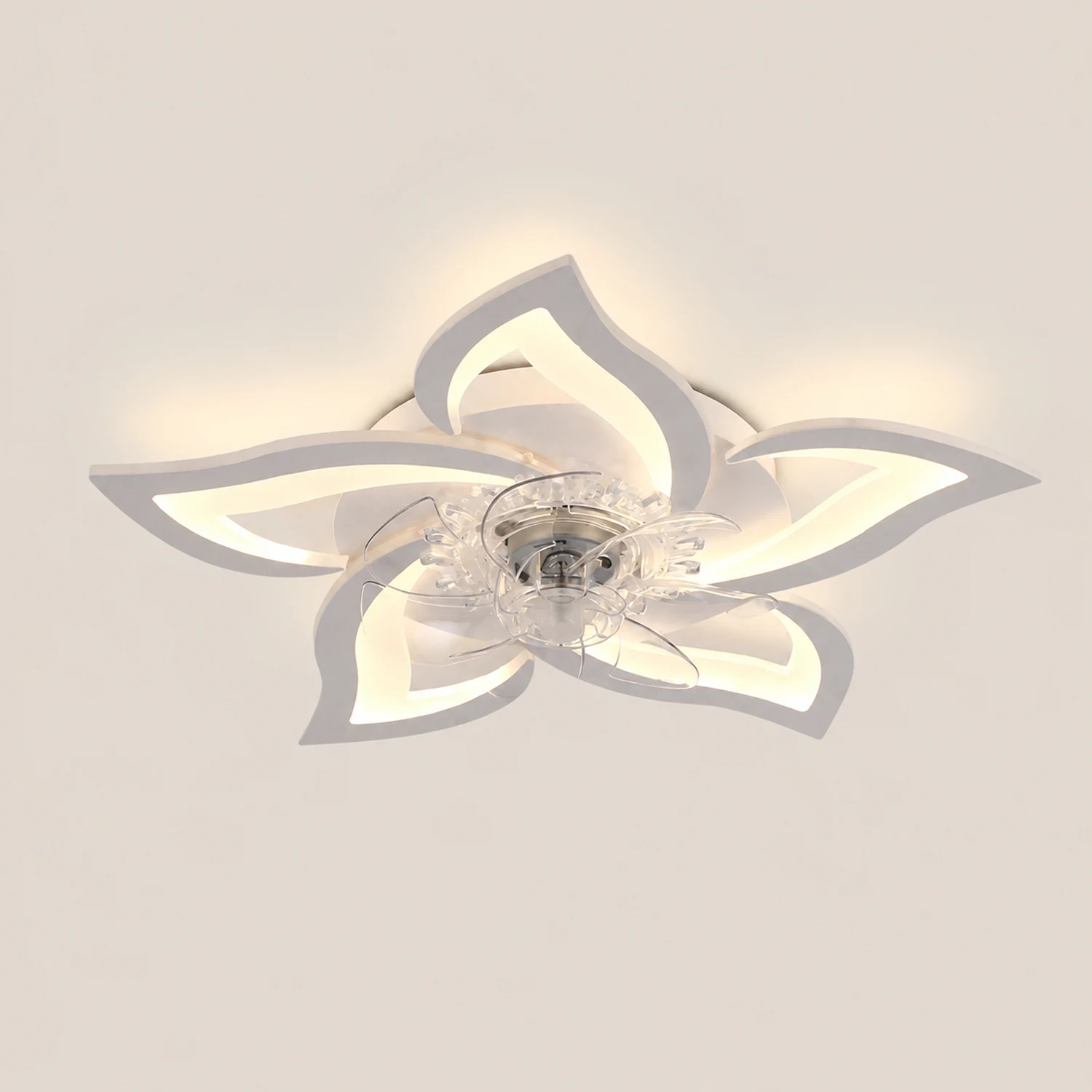 Hana Deckenventilator mit Beleuchtung Blume, 2 Farben, ∅65CM - Lumpaz