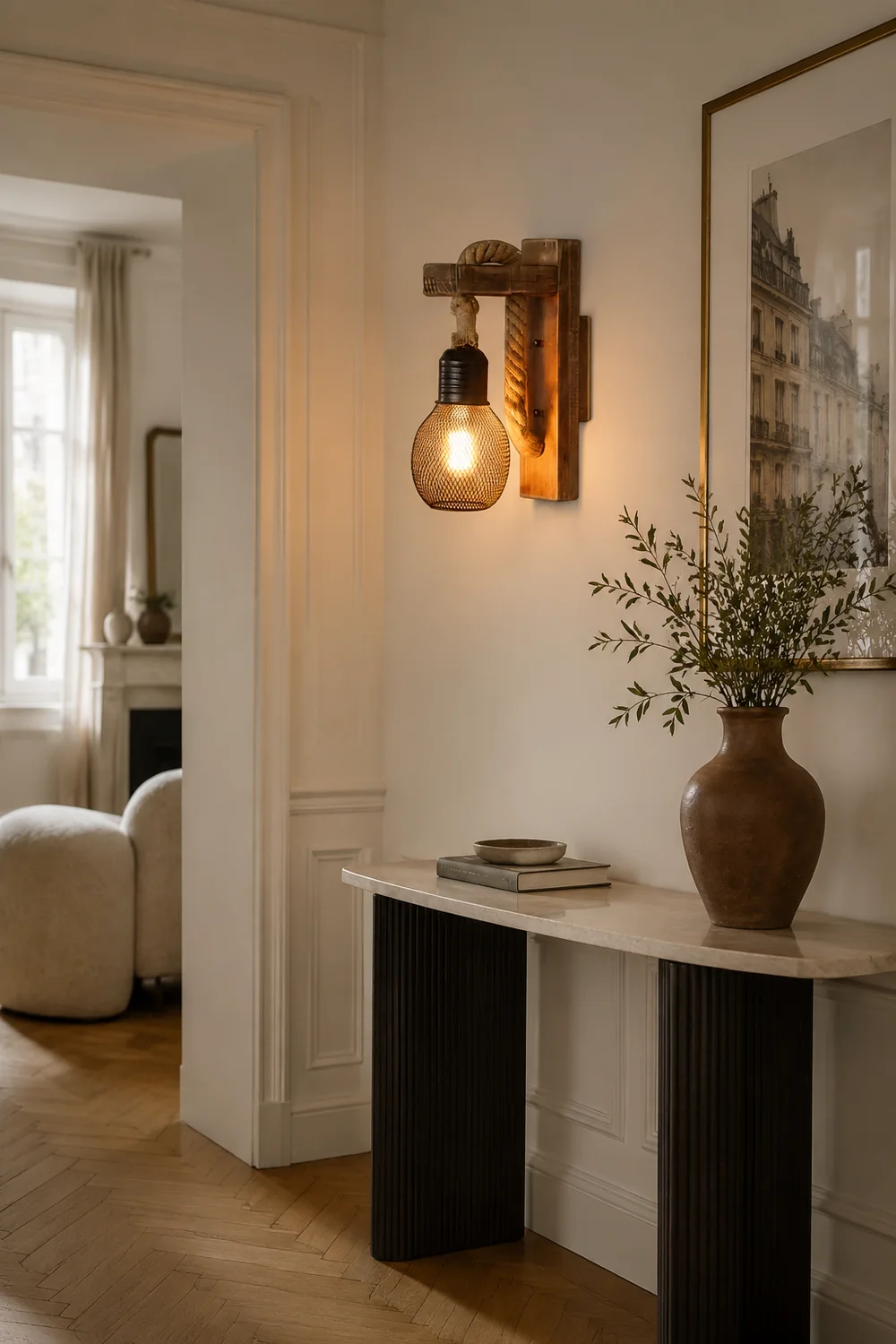 Wandleuchte Persönlichkeit Massivholz Retro alte Lampe Wohnzimmer Gang Balkon Korridor dekorative Wandleuchte - Lumpaz