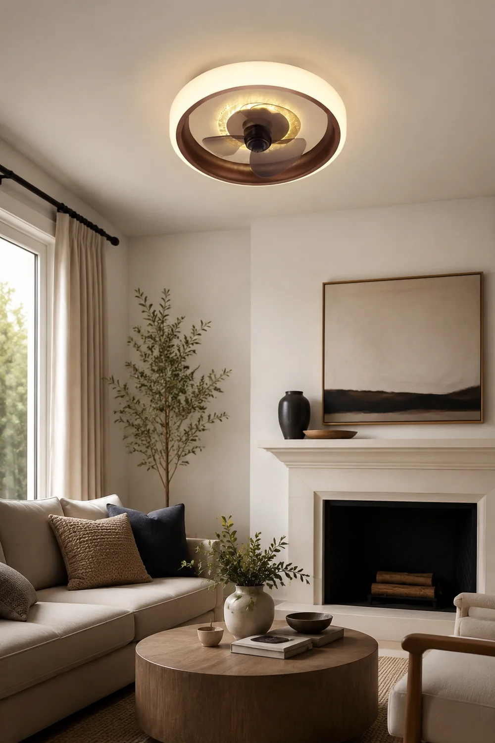 Morandi Deckenventilator mit Beleuchtung, 6 Farben, ∅50CM - Lumpaz