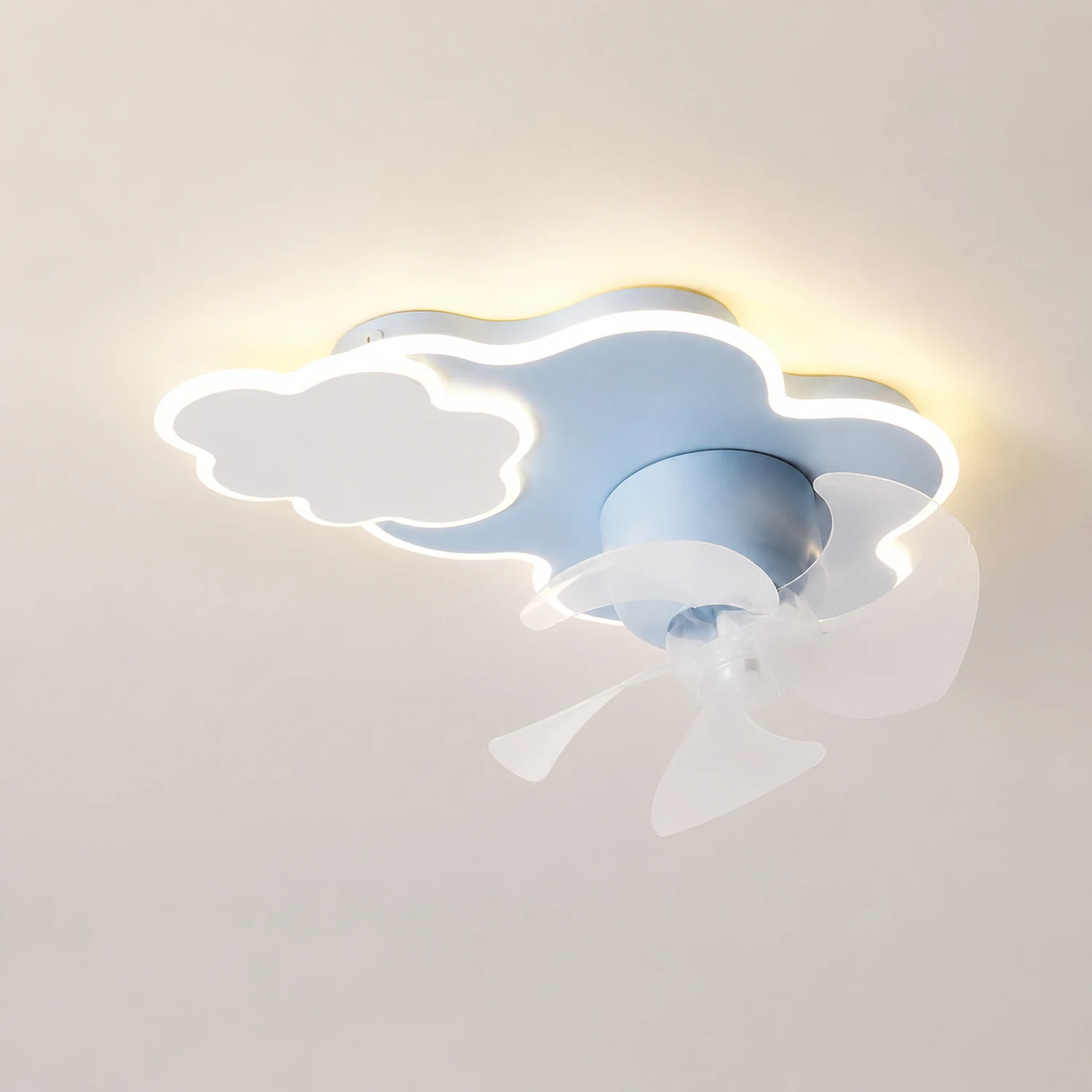 Minori Deckenventilator mit Beleuchtung Wolke, 3 Farben, 55CM/58CM Lang - Lumpaz