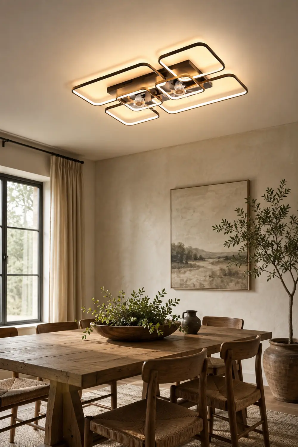 Lacey 2-Deckenventilator mit Beleuchtung, 2 Farben, ∅46/55/90/107CM - Lumpaz