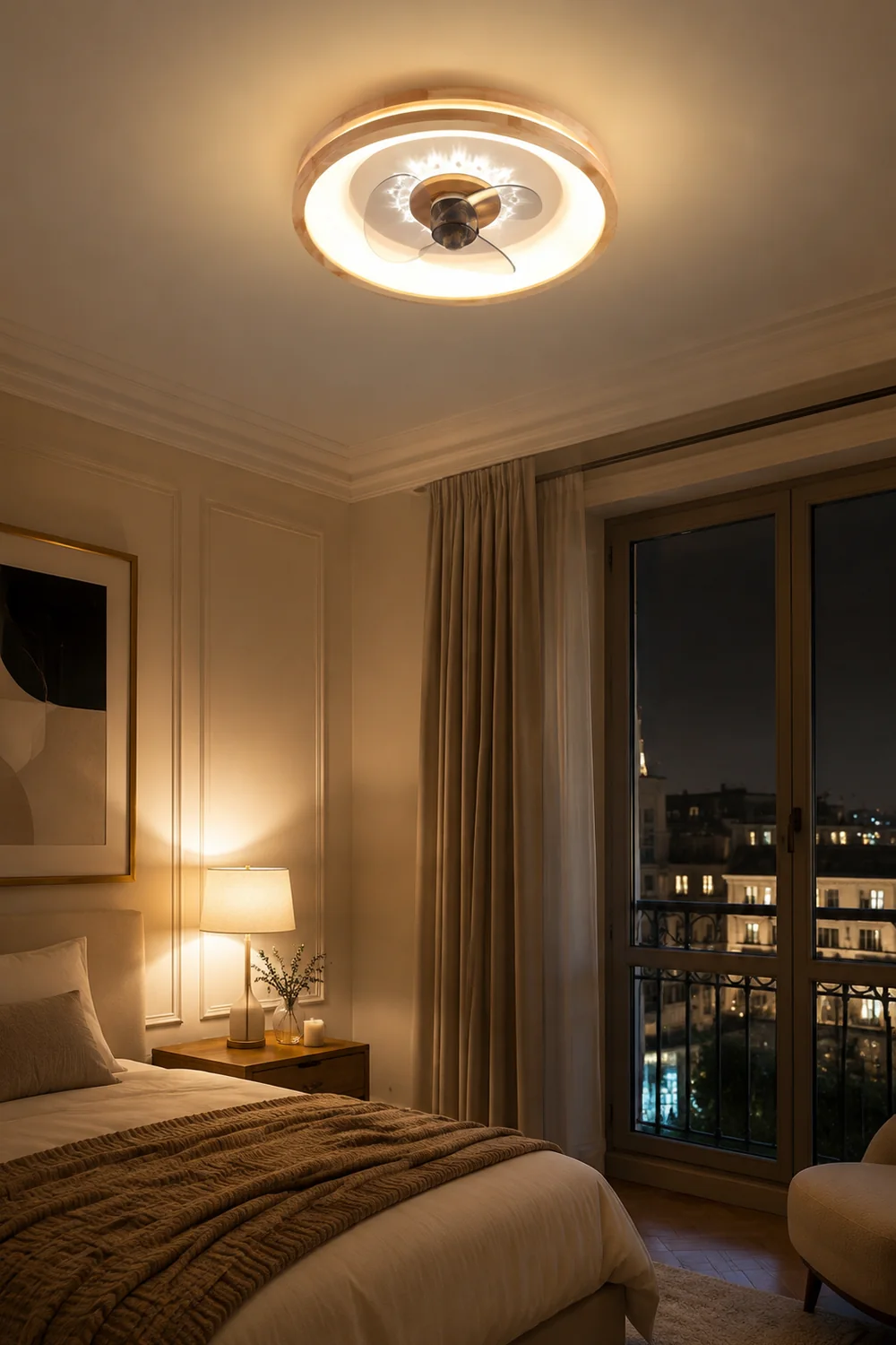 Ozawa Deckenventilator mit Beleuchtung Doppel-Licht, 4 Stile, ∅50CM - Lumpaz