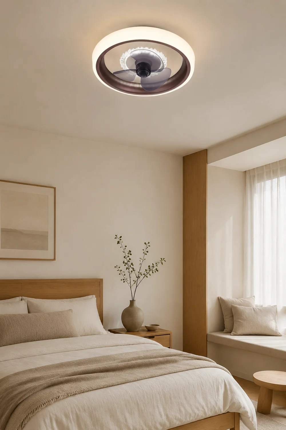 Morandi Deckenventilator mit Beleuchtung, 6 Farben, ∅50CM - Lumpaz