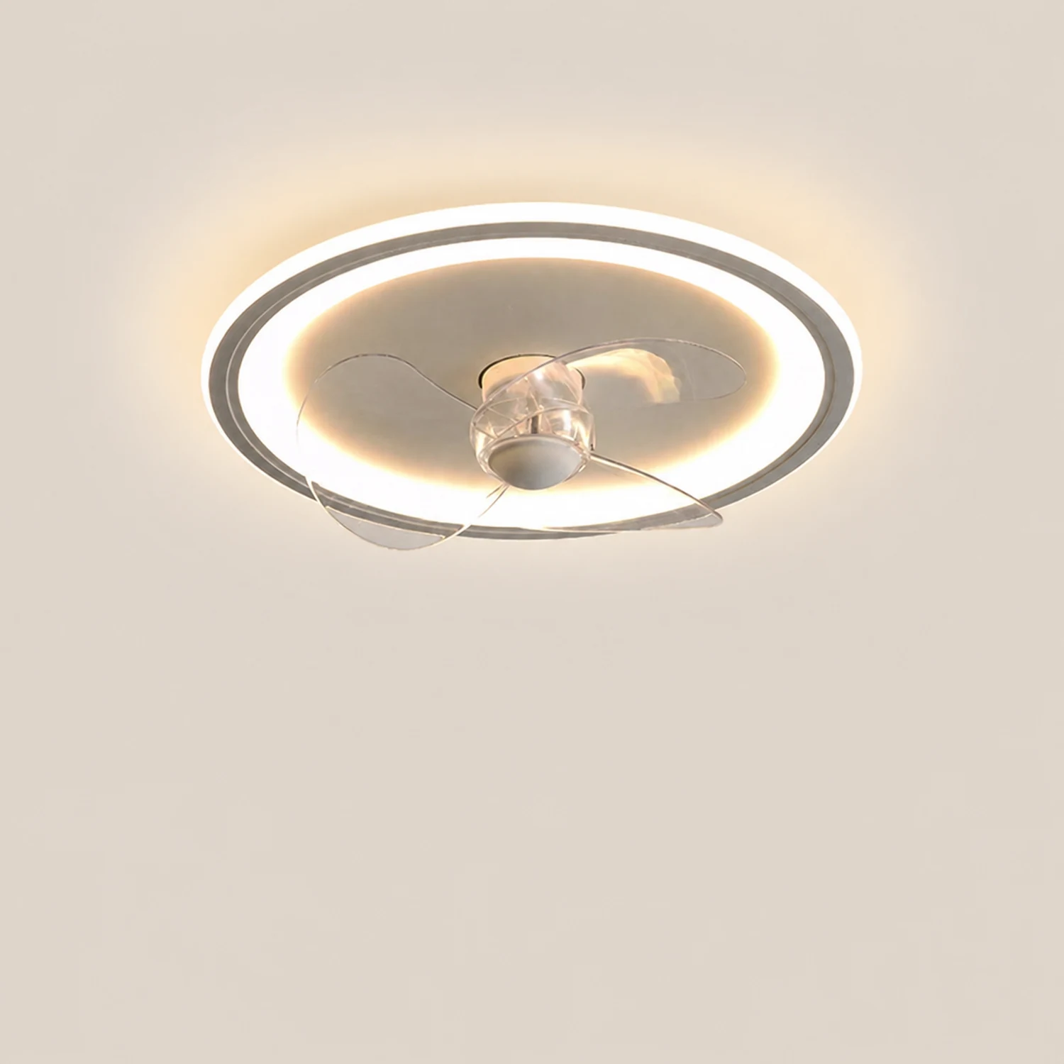 Edge Deckenventilator mit Beleuchtung Ring Weiß, ∅40/50CM - Lumpaz