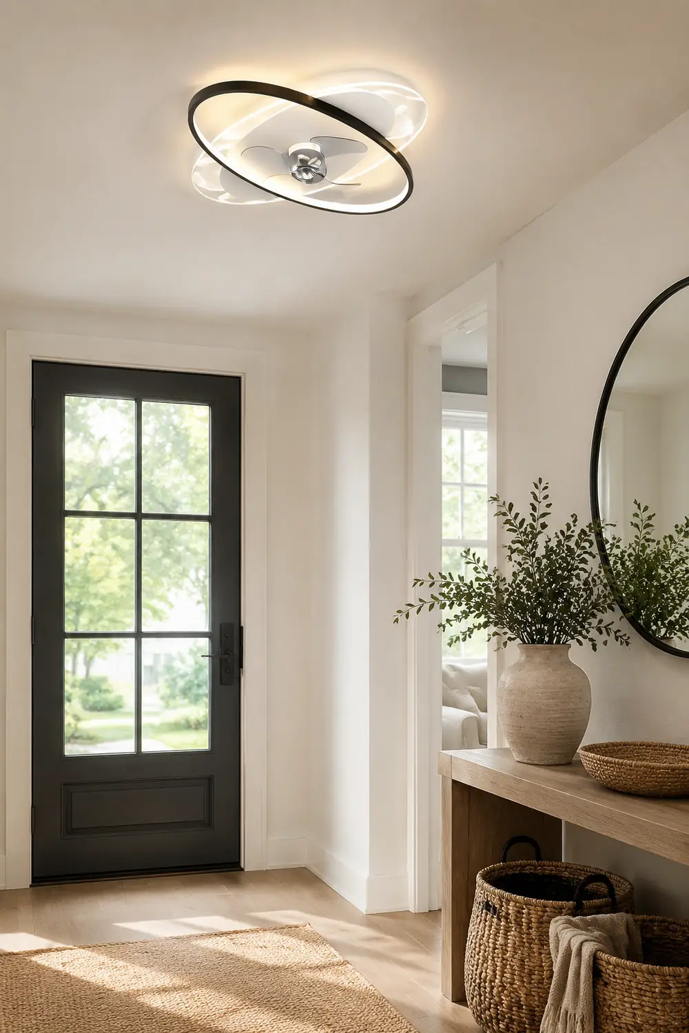 Edge Deckenventilator mit Beleuchtung Doppel-Ring, 2 Farben, 55CM Lang - Lumpaz