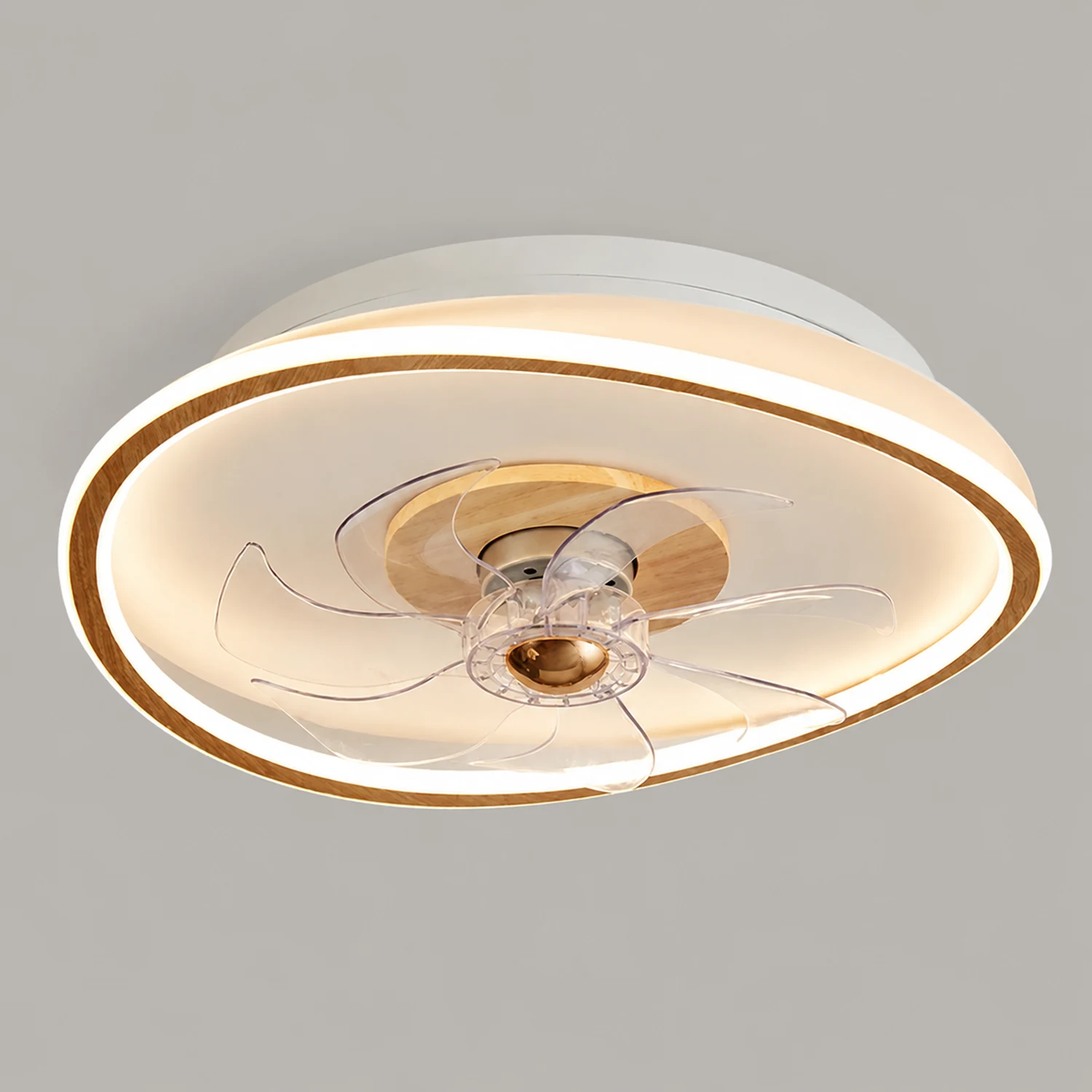 Ozawa Deckenventilator mit Beleuchtung Doppel-Licht, 2 Farben/Stile, ∅50CM - Lumpaz