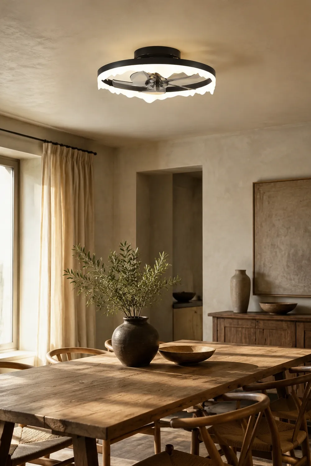 Herbert Deckenventilator mit Beleuchtung Weiß & Schwarz, 2 Farben, ∅50CM - Lumpaz