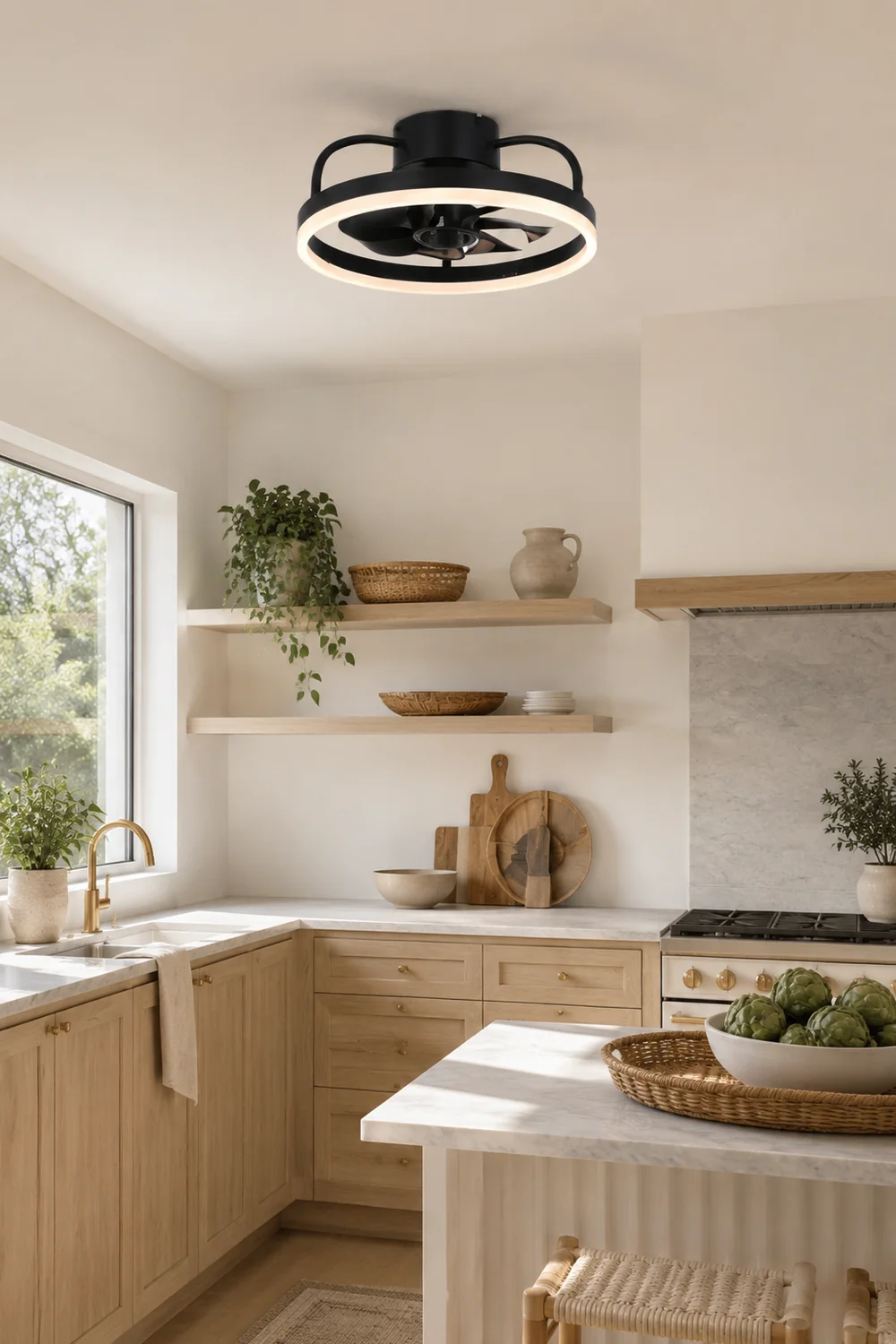 Alessio Deckenventilator mit Beleuchtung, 3 Farben, ∅40/50CM - Lumpaz