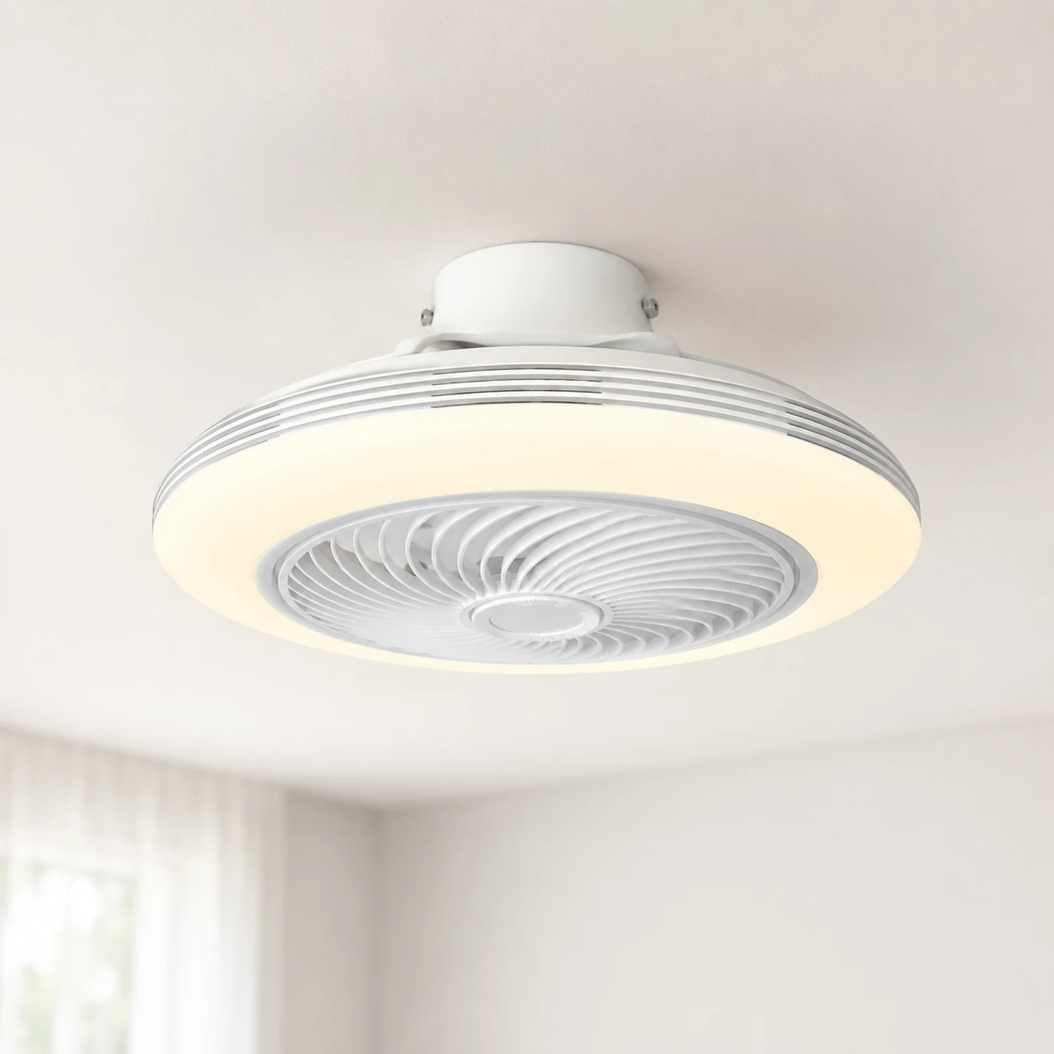 Edge Deckenventilator mit Beleuchtung, 2 Farben, ∅50CM - Lumpaz