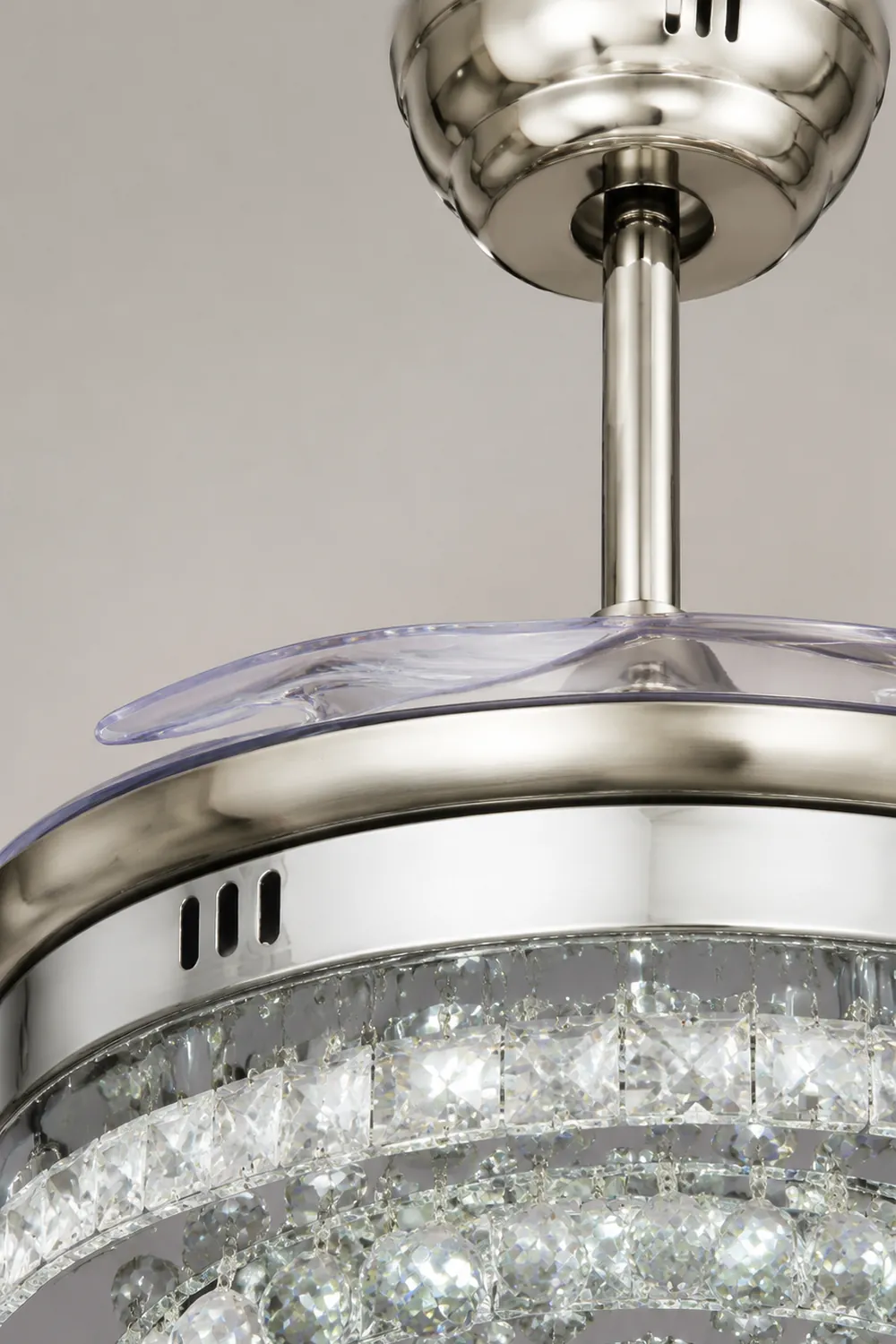 Kirsty Deckenventilator mit Beleuchtung Kristall Chrome, ∅48CM - Lumpaz