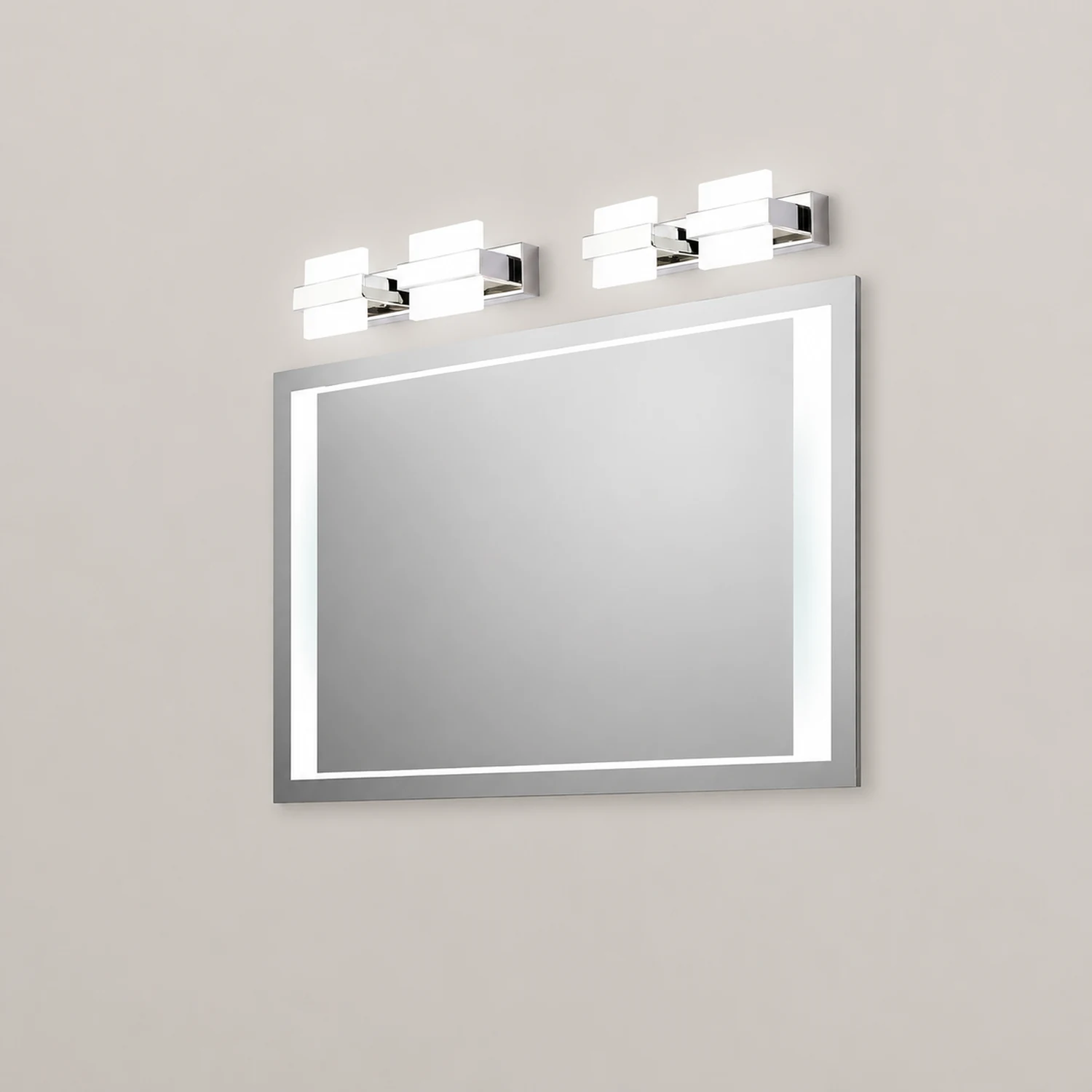 Leigh Spiegelfront Waschtisch-Wandleuchte, L12/32/50/68CM - Lumpaz