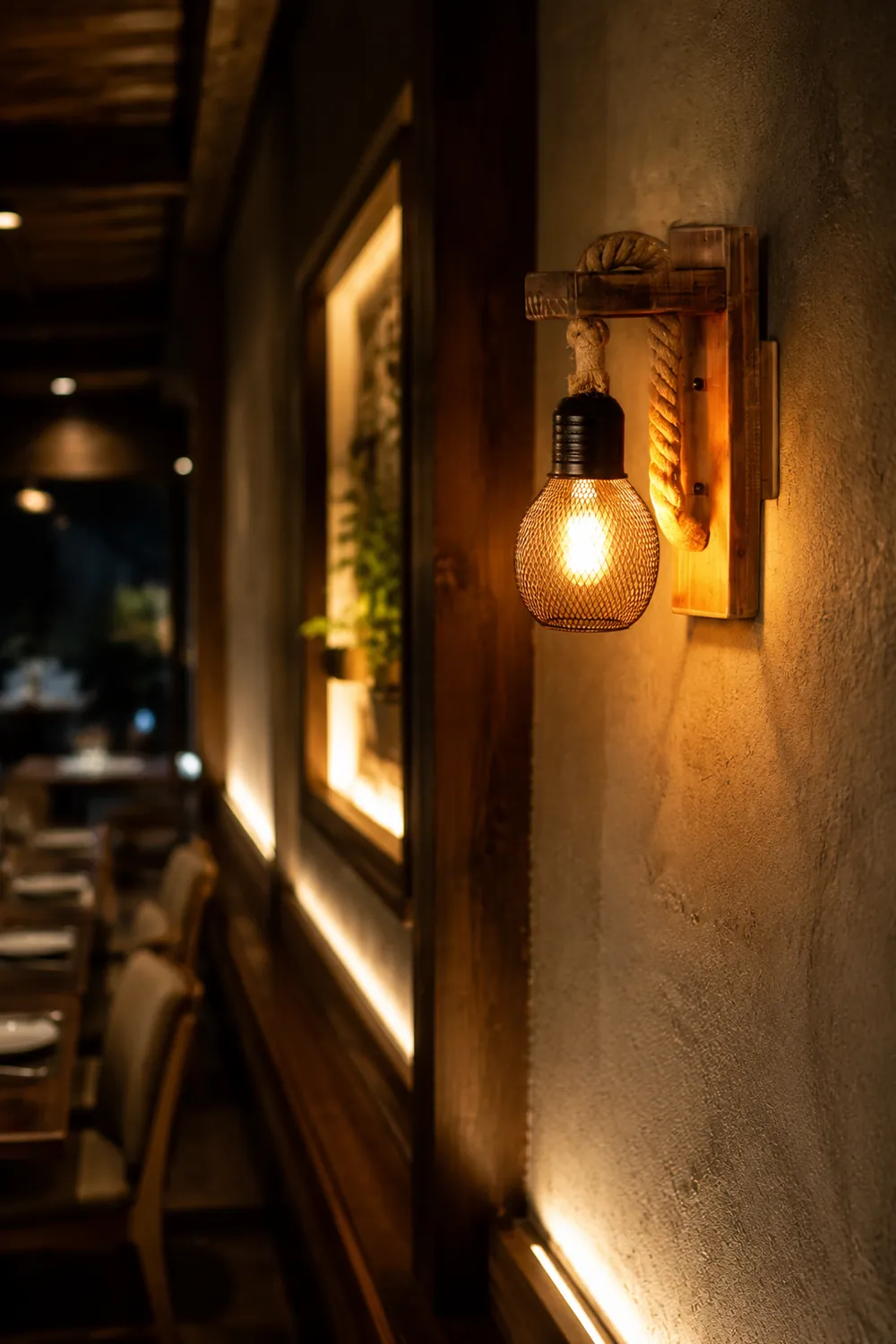 Wandleuchte Persönlichkeit Massivholz Retro alte Lampe Wohnzimmer Gang Balkon Korridor dekorative Wandleuchte - Lumpaz