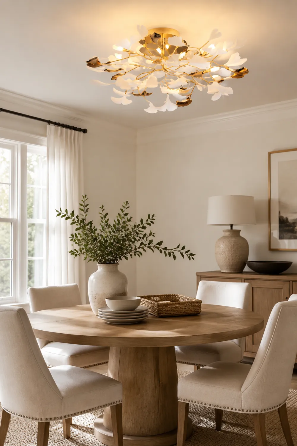Ophelia Flush Mount Deckenleuchte, 36/47/48/56/60/76 Blätter, Keramik & Metall - Lumpaz