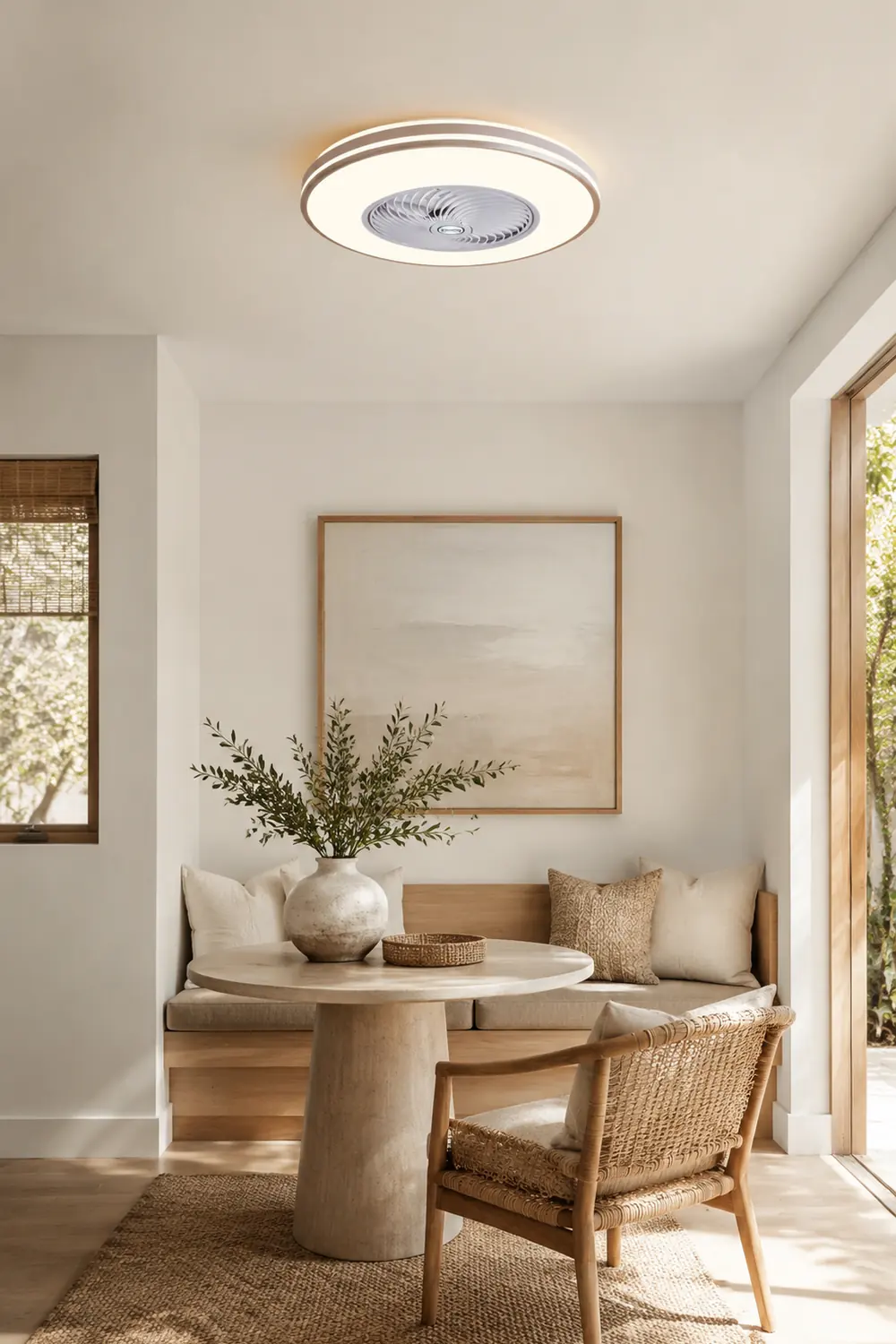Quinn Deckenventilator mit Beleuchtung 3-Blatt, 8 Farben, ∅50CM - Lumpaz