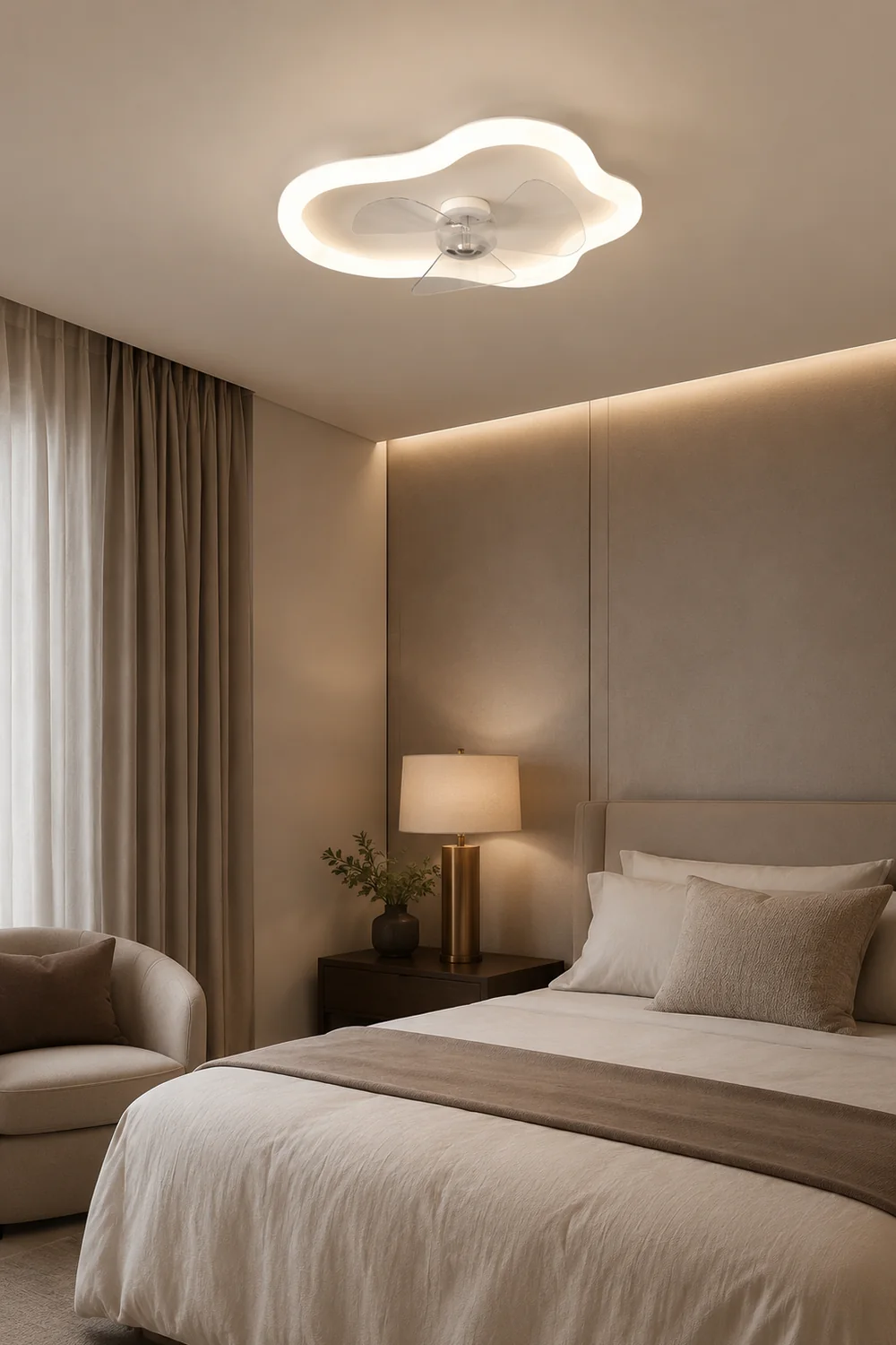 Minori Deckenventilator mit Beleuchtung Wolke, ∅46/60CM - Lumpaz