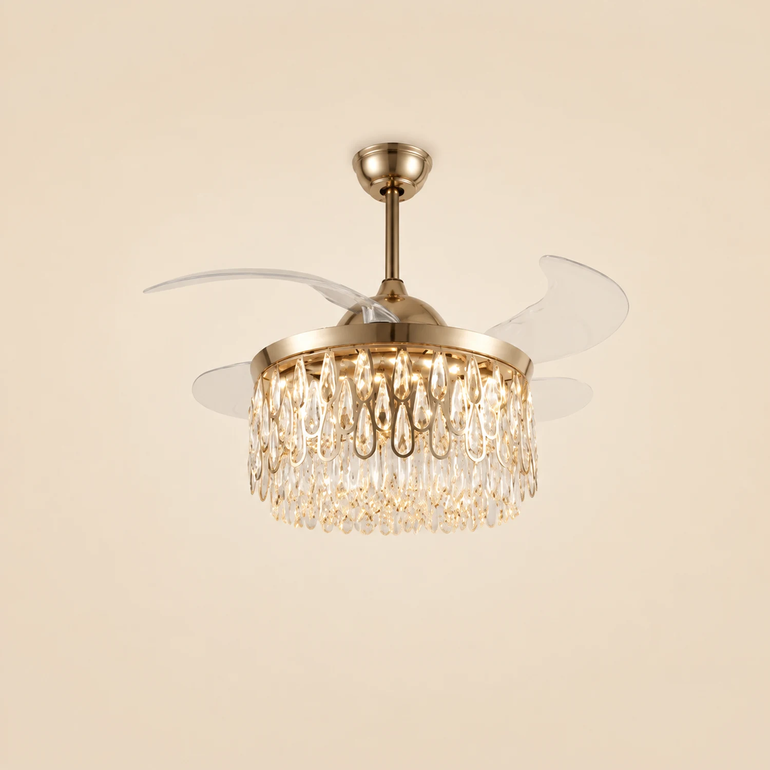 Kirsty Deckenventilator mit Beleuchtung Kristall, ∅107CM - Lumpaz