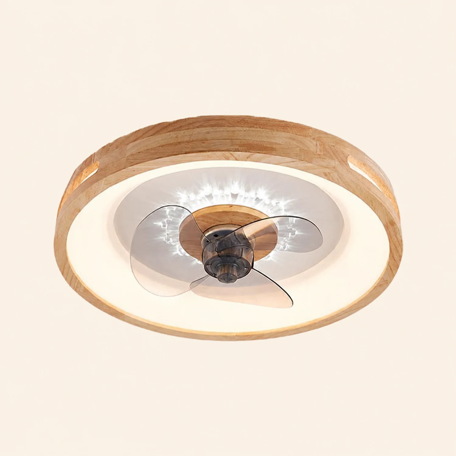 Ozawa Deckenventilator mit Beleuchtung Doppel-Licht, 4 Stile, ∅50CM - Lumpaz