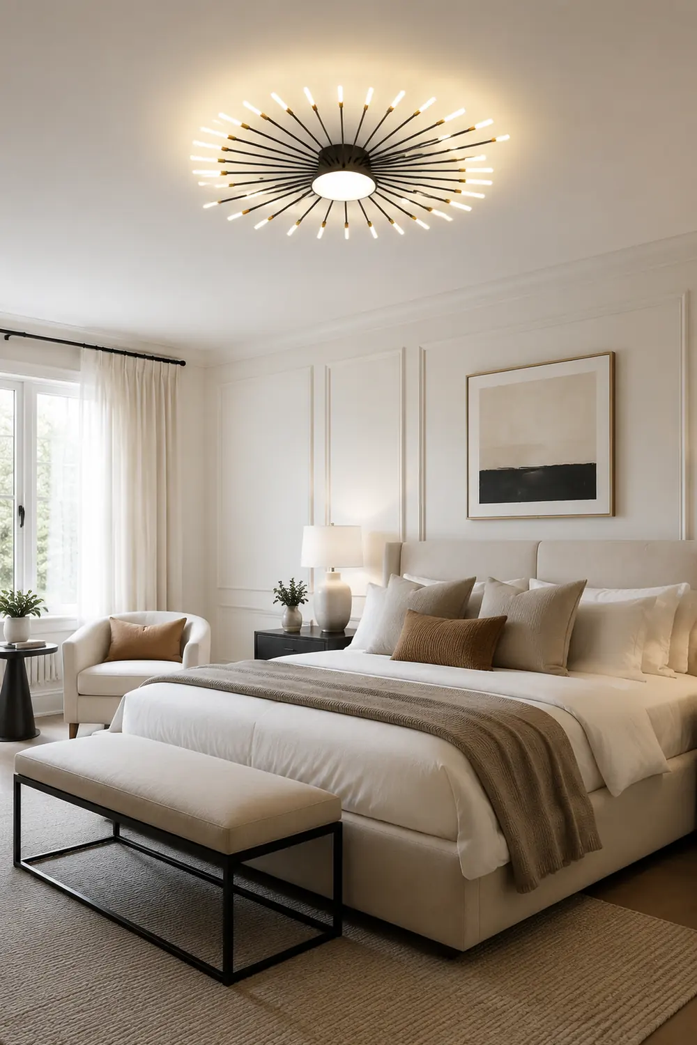 Moderne LED Deckenleuchte aus Metall Dauerhaft für Wohnzimmer - Lumpaz