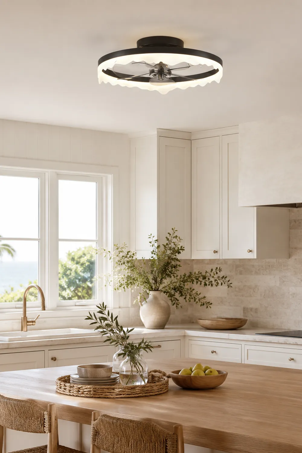 Herbert Deckenventilator mit Beleuchtung Weiß & Schwarz, 2 Farben, ∅50CM - Lumpaz