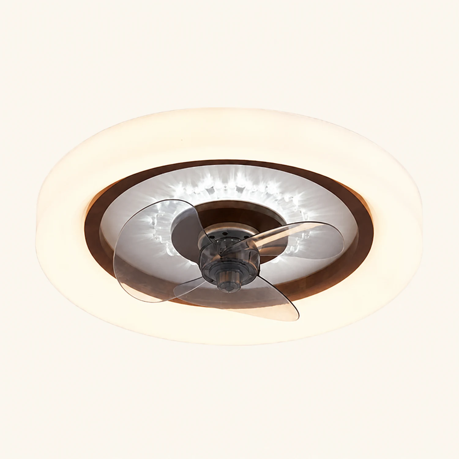 Ozawa Deckenventilator mit Beleuchtung Doppel-Licht, 4 Stile, ∅50CM - Lumpaz