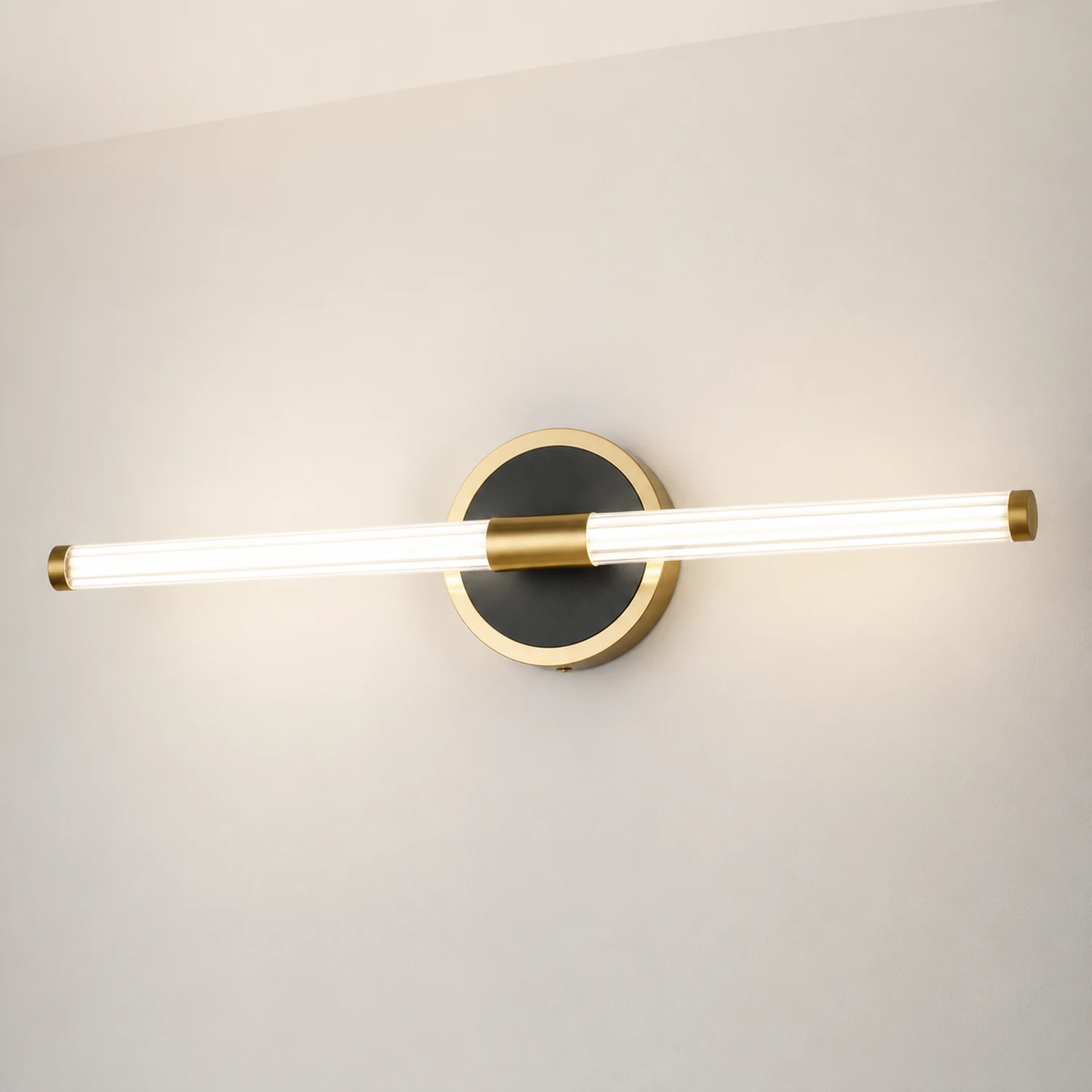 Leigh Spiegelfront Waschtisch-Wandleuchte, Cooper & Schwarz, Kreis, L 54/64CM - Lumpaz