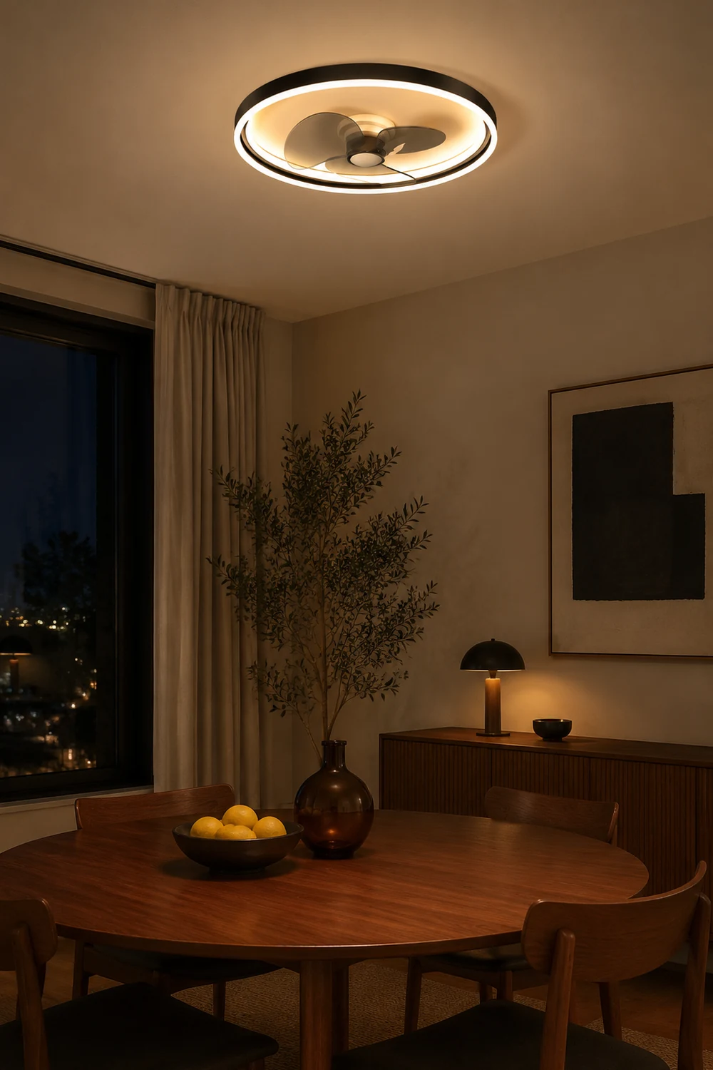 Edge Kirsten Deckenventilator mit Beleuchtung, 2 Farben, 2-flammig, ∅41CM/51CM - Lumpaz
