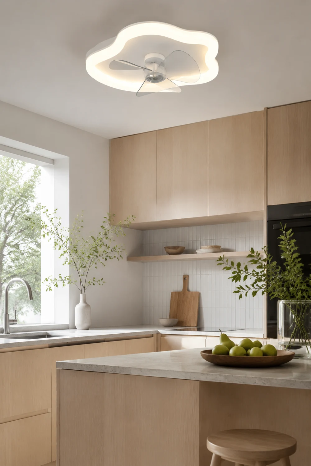 Minori Deckenventilator mit Beleuchtung Wolke, ∅46/60CM - Lumpaz