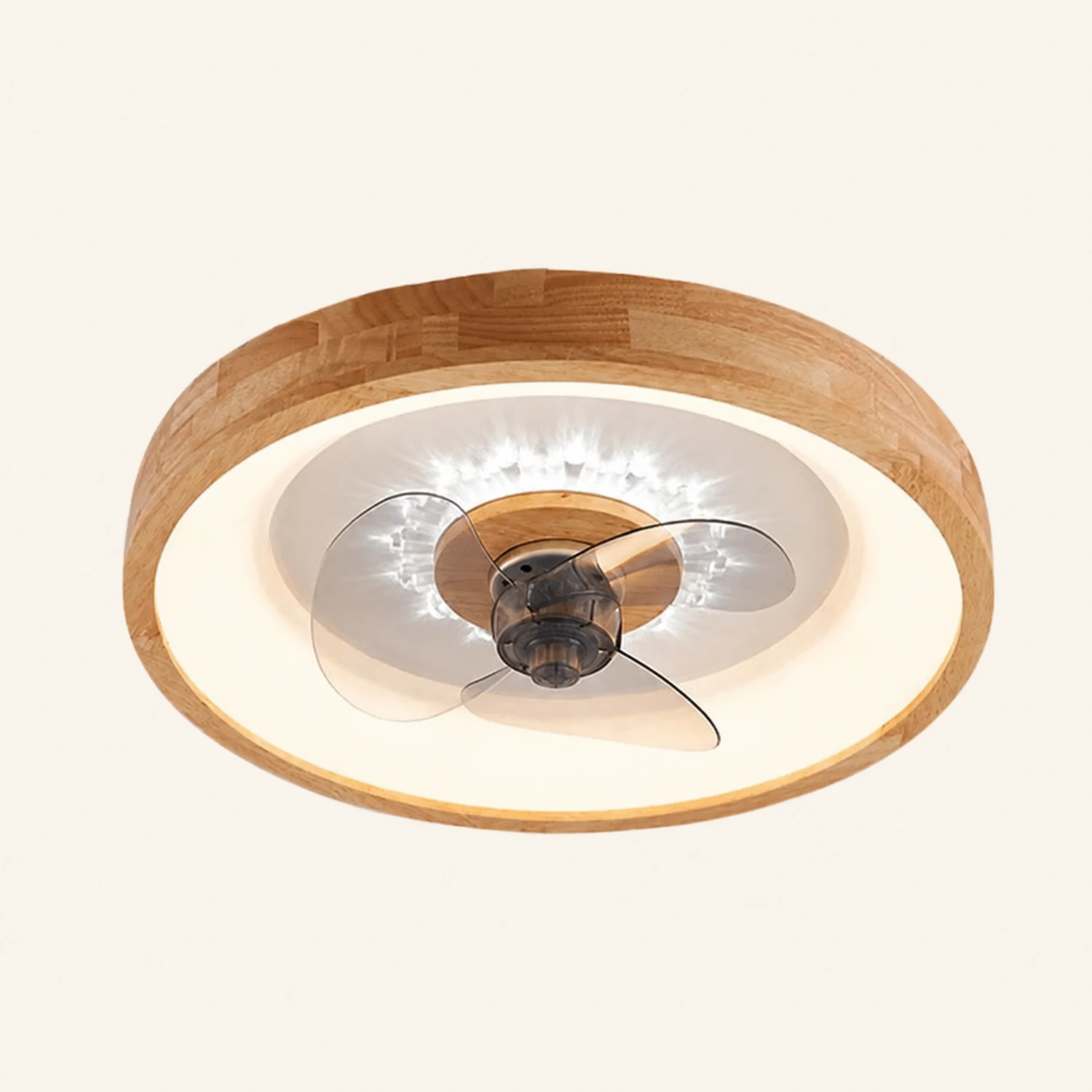 Ozawa Deckenventilator mit Beleuchtung Doppel-Licht, 4 Stile, ∅50CM - Lumpaz