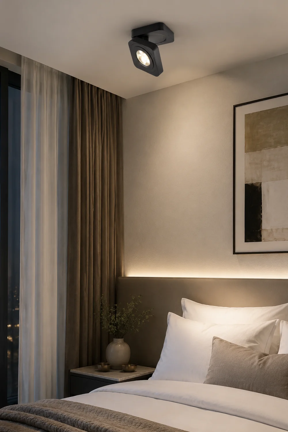 Einfaches modernes Licht Luxuriöse quadratische kreative verstellbare Lesewandlampe Deckenlampe - Lumpaz