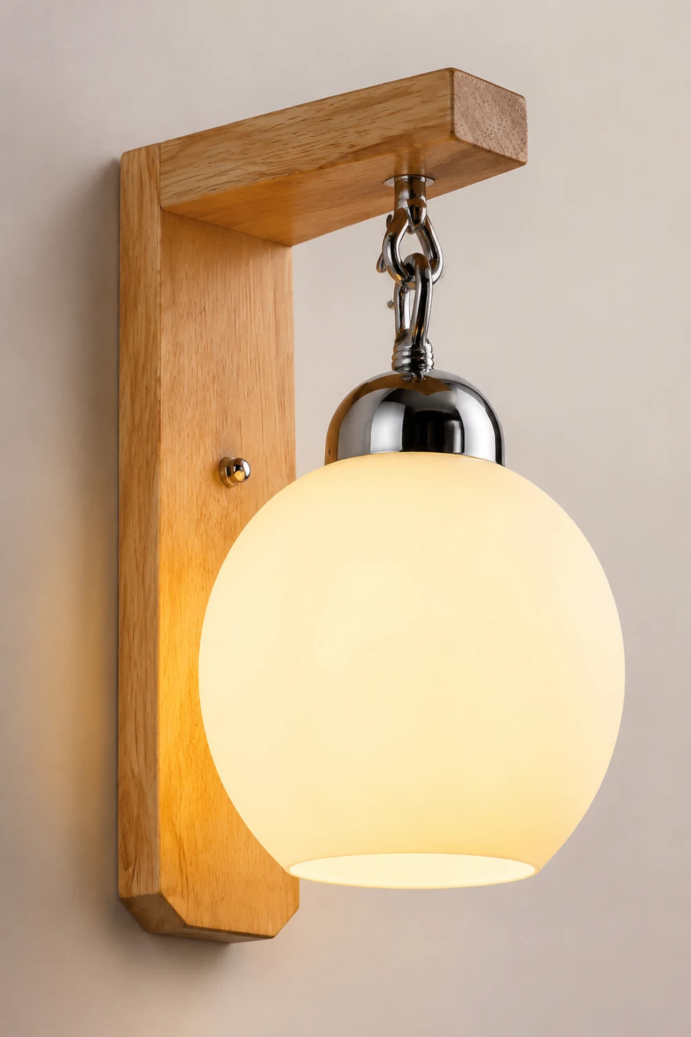Ozawa Waschtisch-Wandleuchte, Holz & Glas - Lumpaz