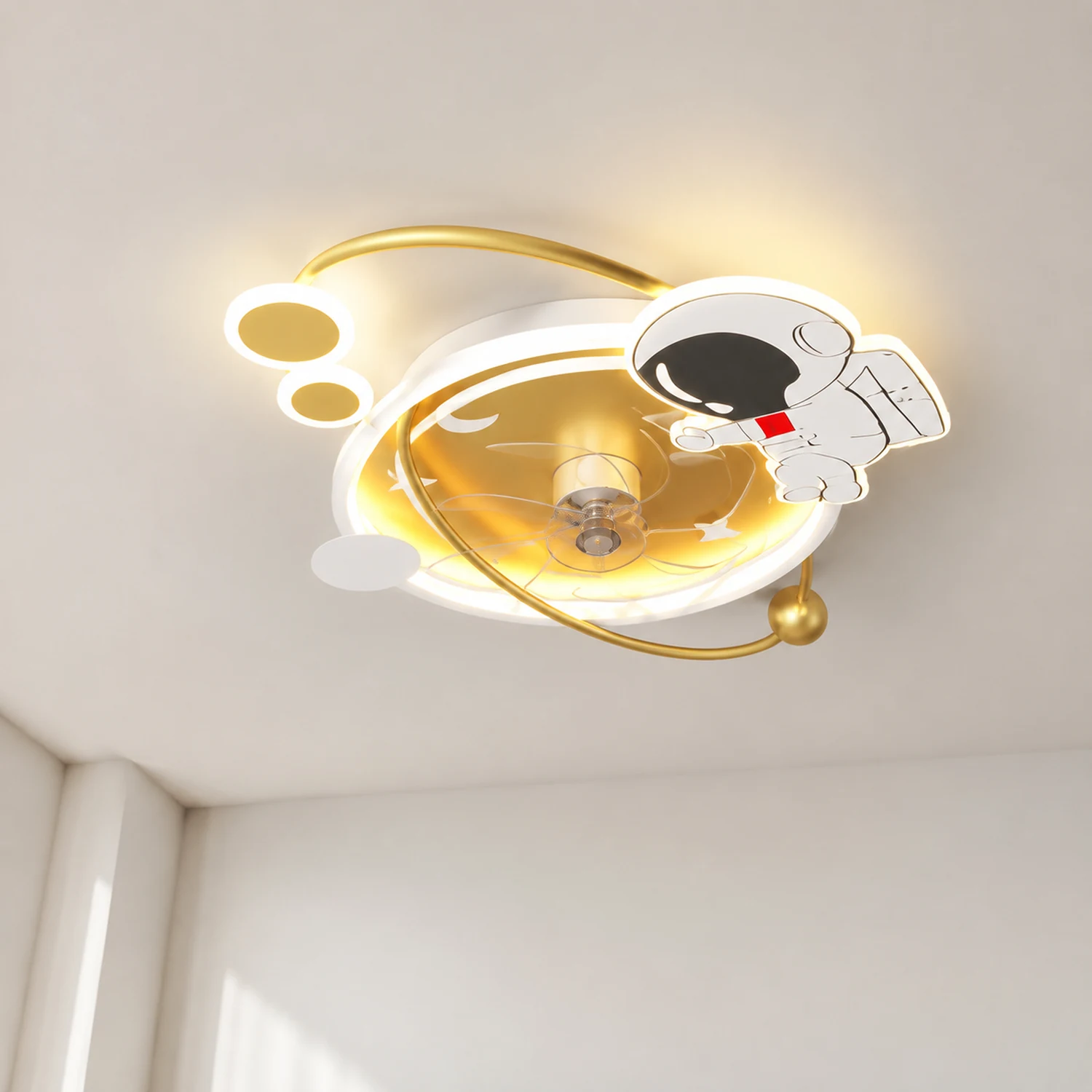 Fateh Deckenventilator mit Beleuchtung Astronaut, 3 Stile/Farben, ∅50/58CM - Lumpaz