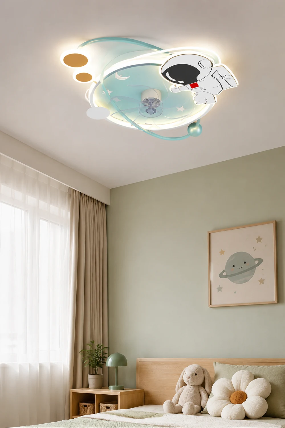 Fateh Deckenventilator mit Beleuchtung Astronaut, 3 Stile/Farben, ∅50/58CM - Lumpaz