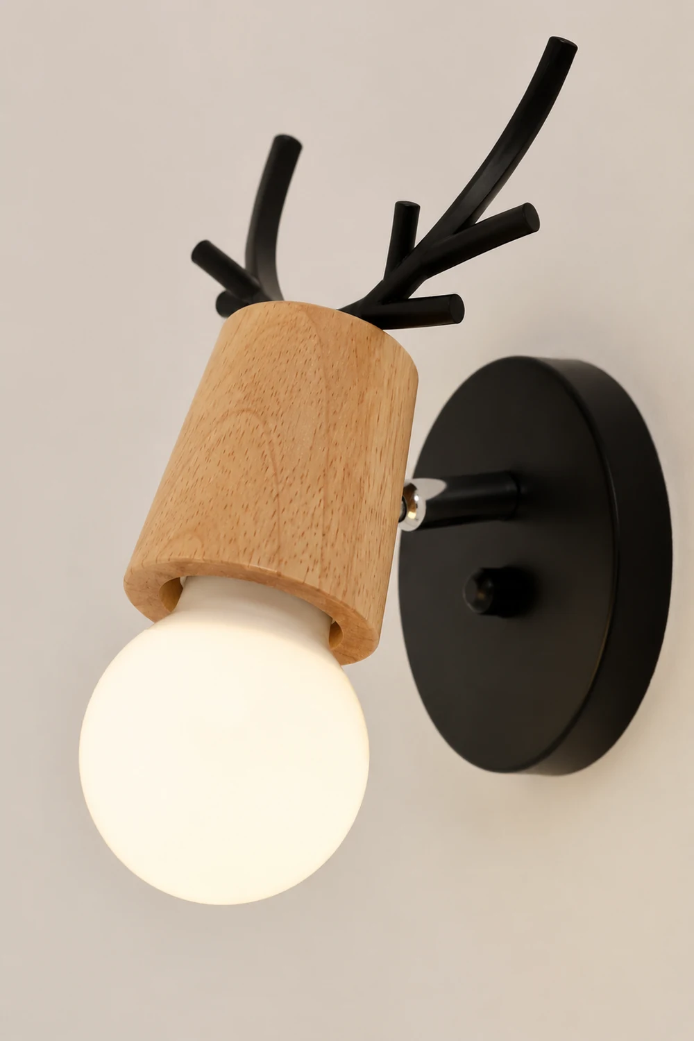 Ozawa Hirsche Spiegelfront Waschtisch-Wandleuchte, Metall & Holz, 2 Farben - Lumpaz