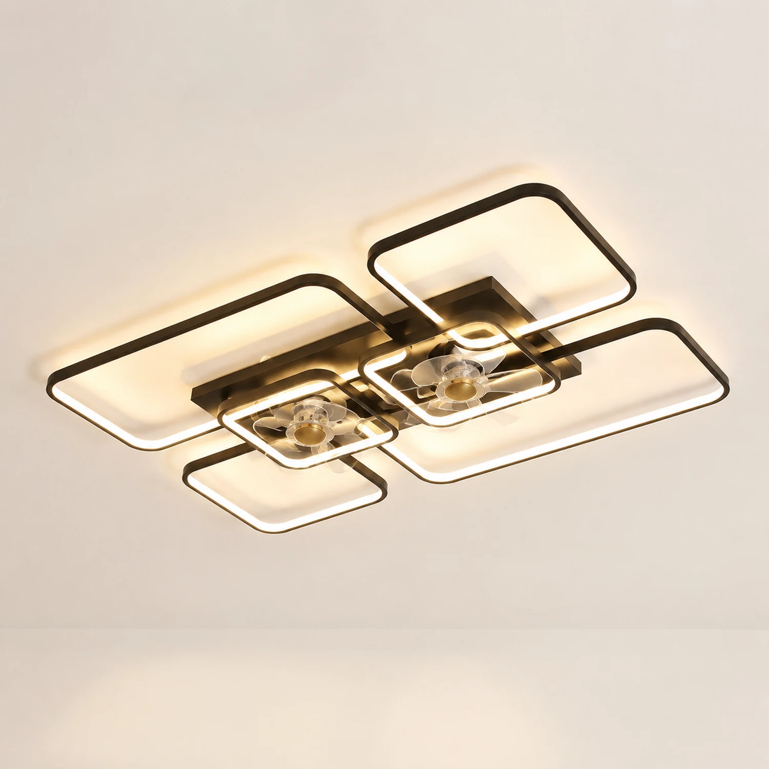 Lacey 2-Deckenventilator mit Beleuchtung, 2 Farben, ∅46/55/90/107CM - Lumpaz