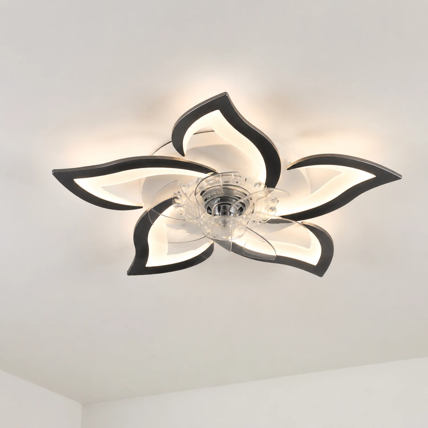 Hana Deckenventilator mit Beleuchtung Blume, 2 Farben, ∅65CM - Lumpaz