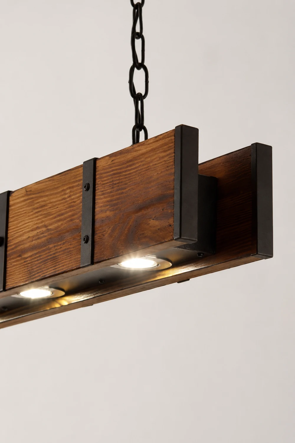 Alessio Pendelleuchte, Metall & Holz, L 100CM - Lumpaz