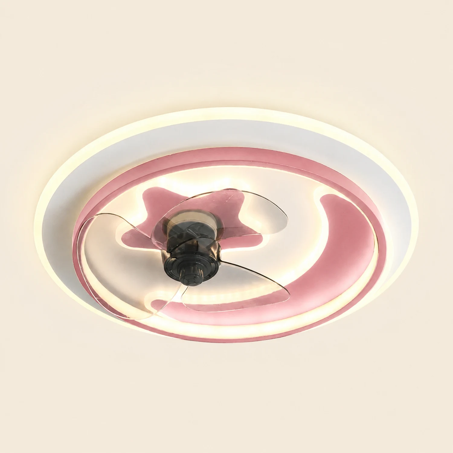 Arisha Deckenventilator mit Beleuchtung Doppel-Ring, 5 Farben, ∅50CM - Lumpaz