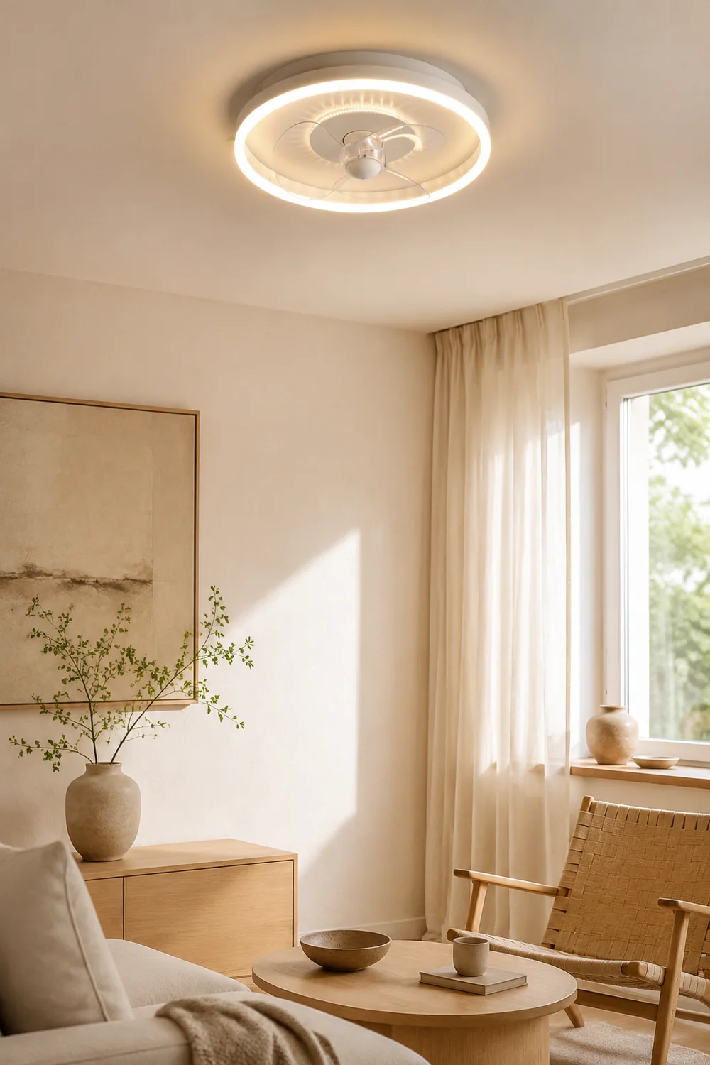 Quinn Deckenventilator mit Beleuchtung Weiß Doppel-Licht, ∅40/50CM - Lumpaz