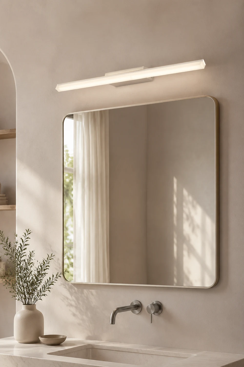 Leigh Spiegelfront Waschtisch-Wandleuchte, L 40/50/60/70CM - Lumpaz