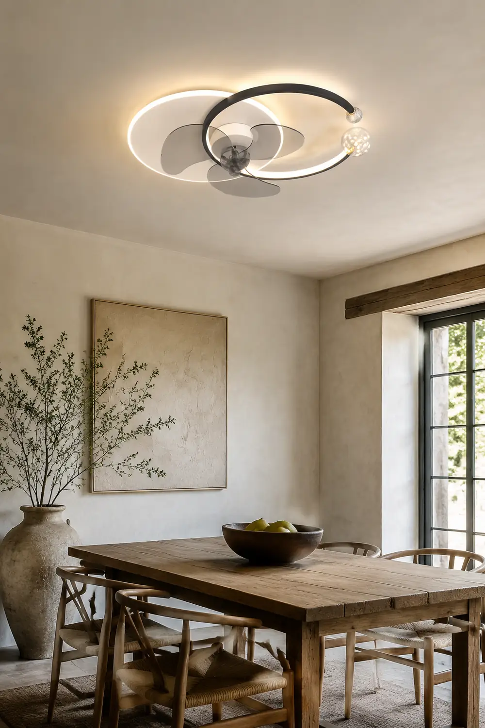 Morandi Sternenklar Deckenventilator mit Beleuchtung Doppel-C, 2 Farben, 62CM Lang - Lumpaz