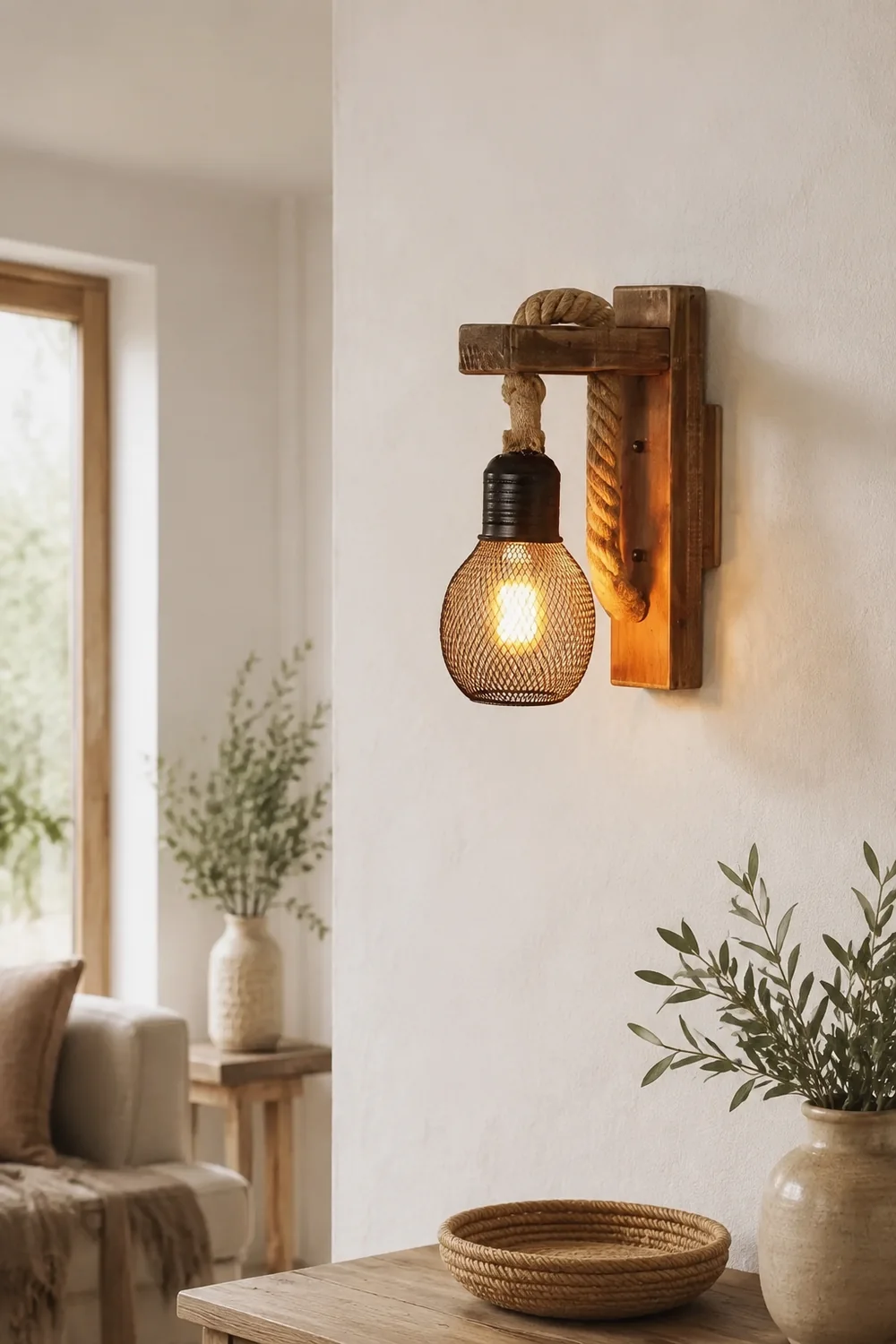 Wandleuchte Persönlichkeit Massivholz Retro alte Lampe Wohnzimmer Gang Balkon Korridor dekorative Wandleuchte - Lumpaz