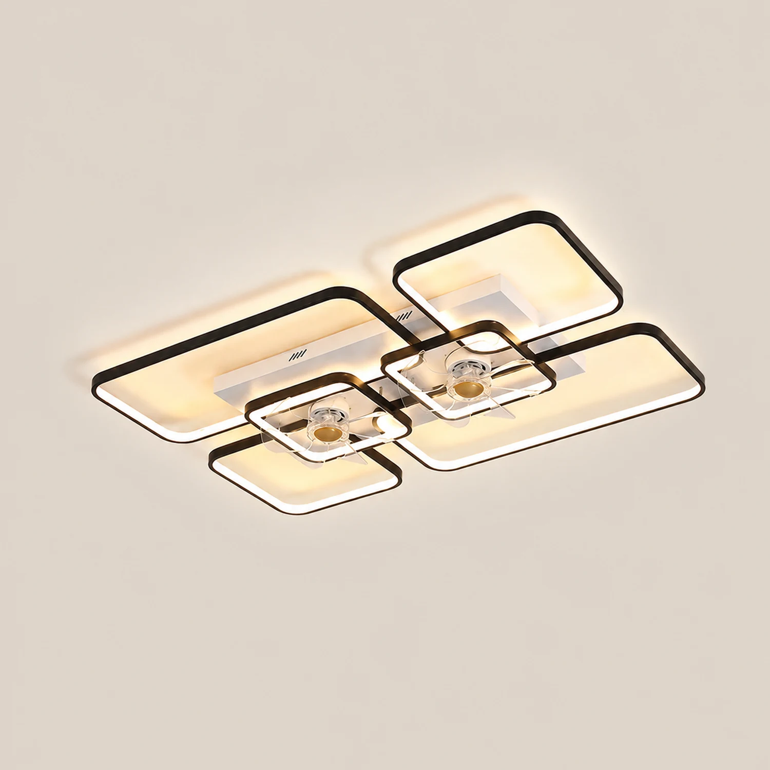 Lacey 2-Deckenventilator mit Beleuchtung, 2 Farben, ∅46/55/90/107CM - Lumpaz